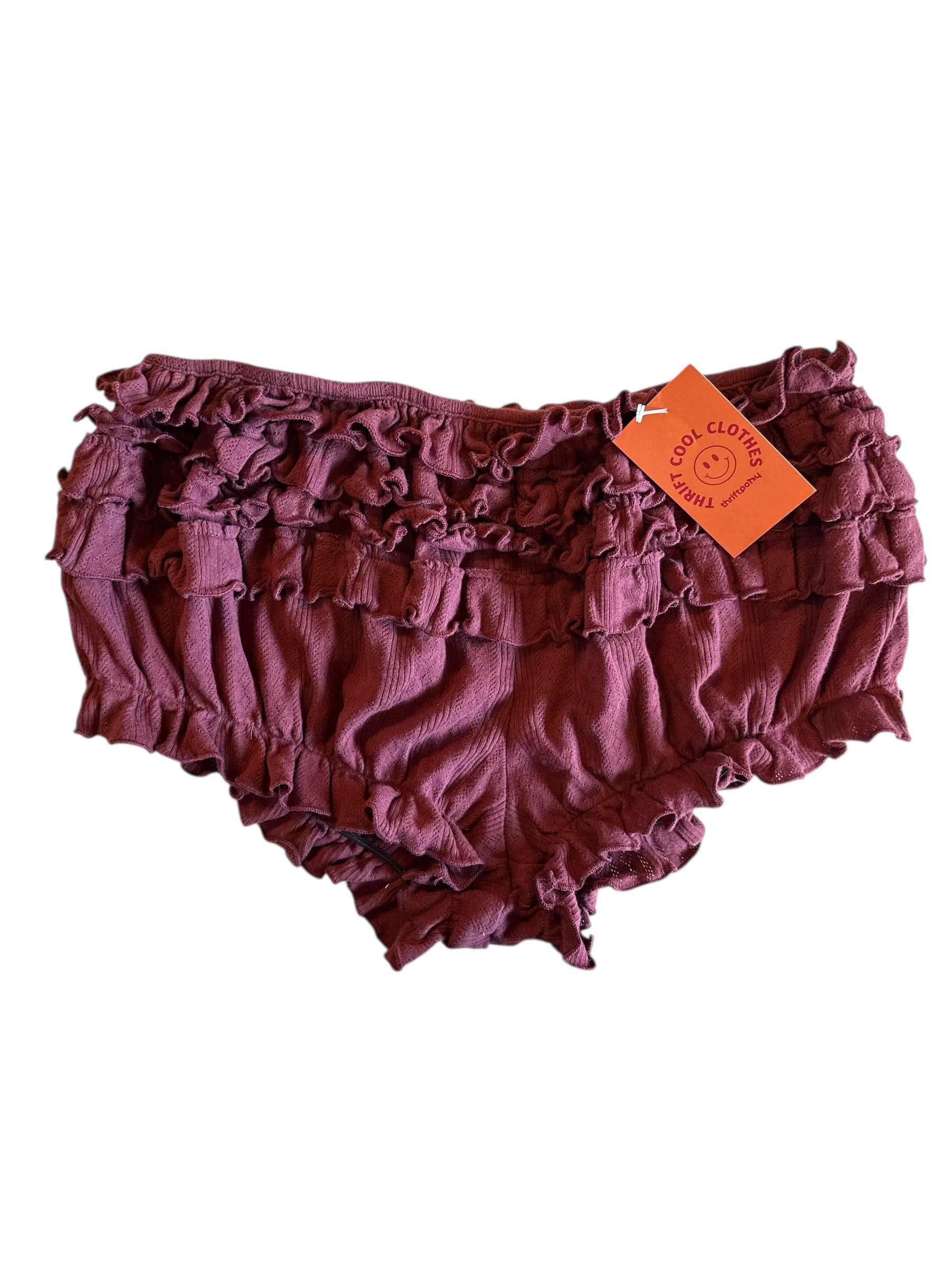 maroon out from under ruffle bloomers, XL