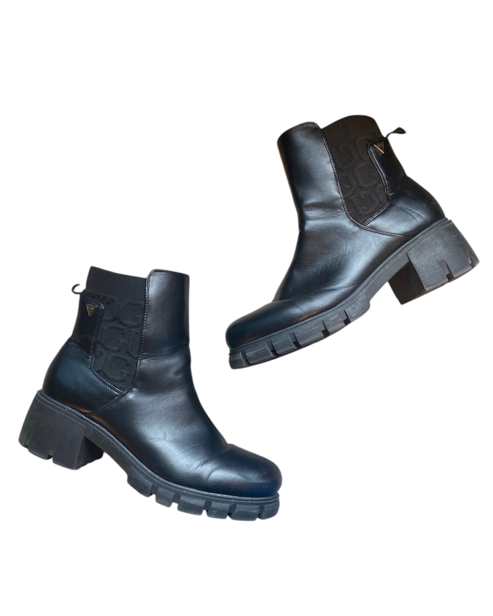 black guess platform booties, 11