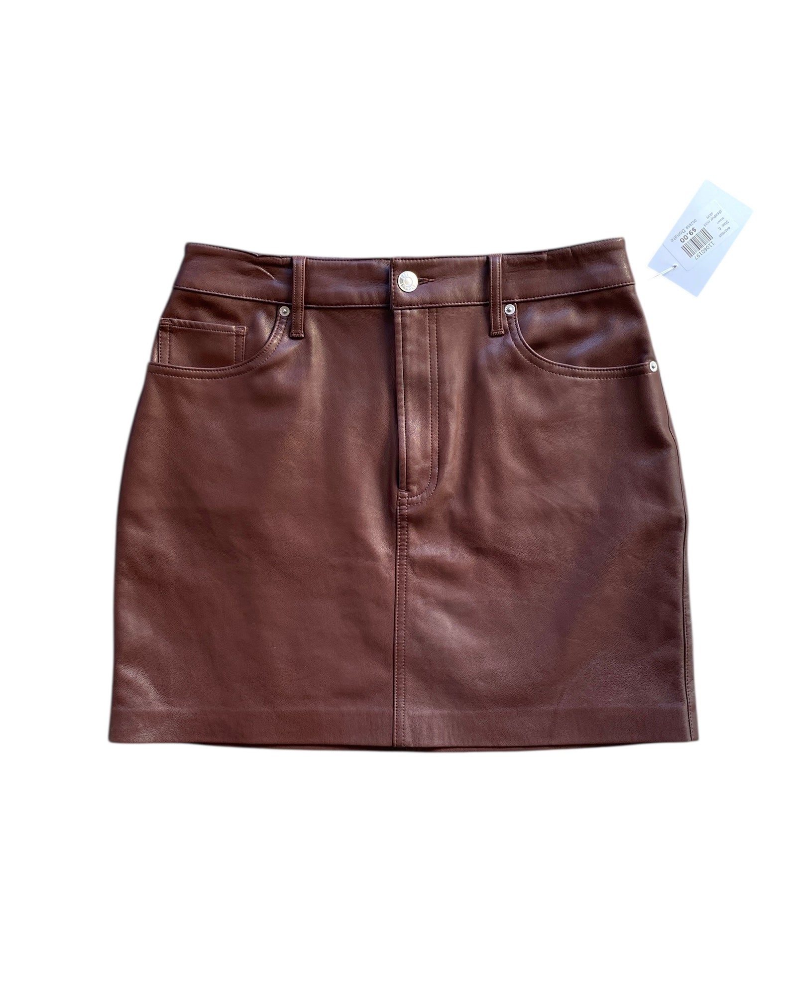 brown express pleather mini skirt, 6