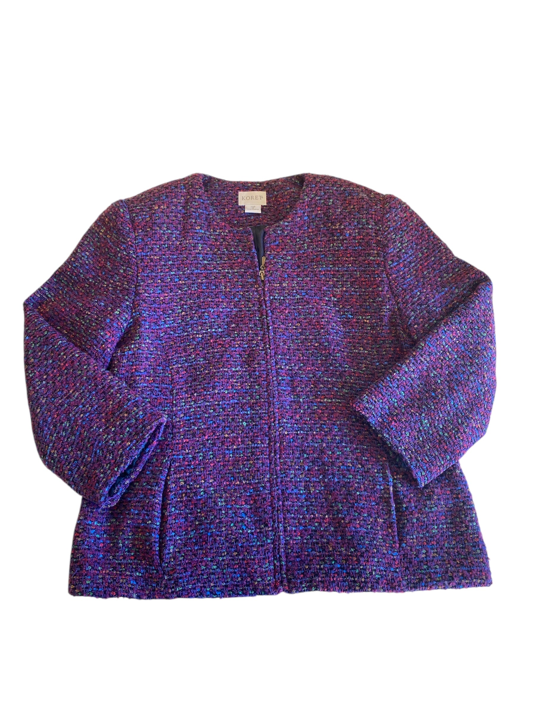 Purple Koret Textured zip up jacket, 12