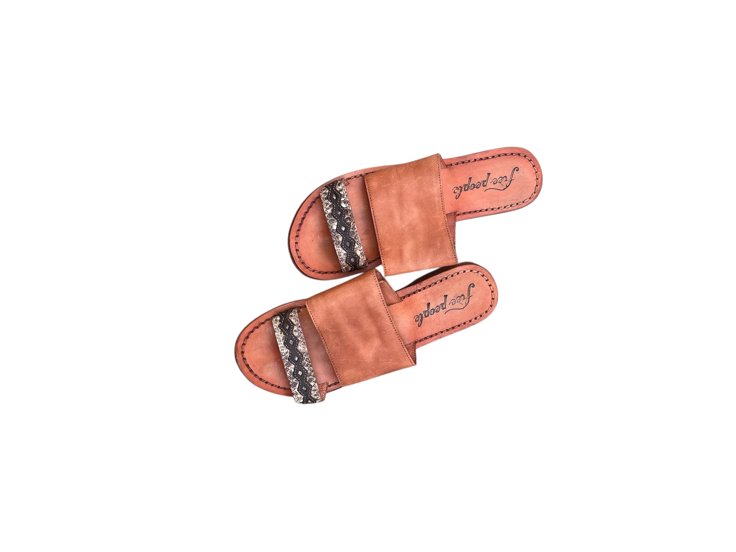 brown free people leather sandals, 39