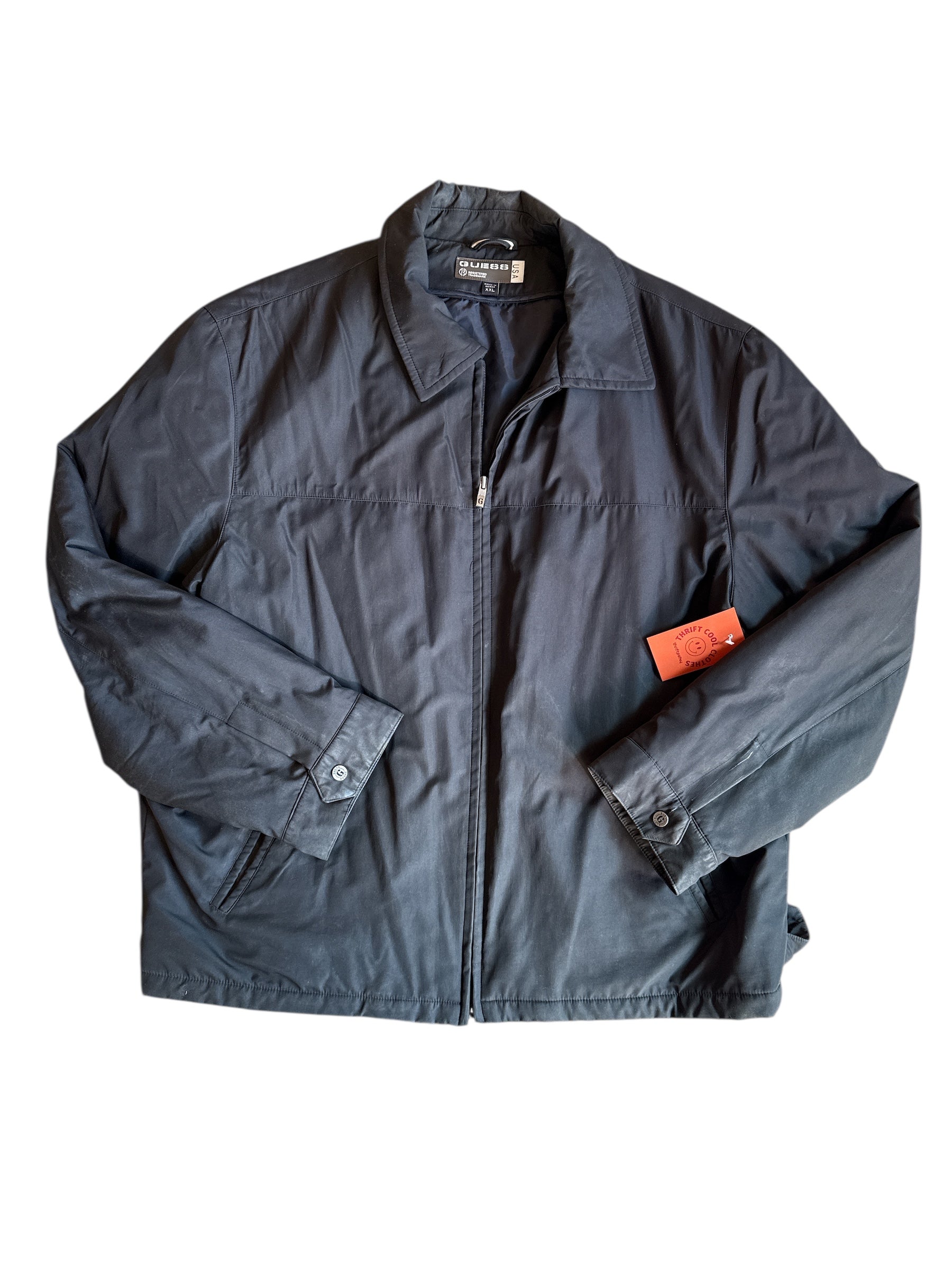 Black Guess Zip up light jacket, 2x