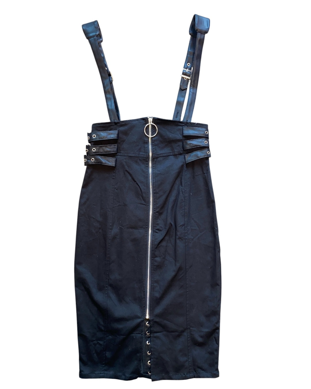 black killstar nwt pencil skirt buckle overall, m