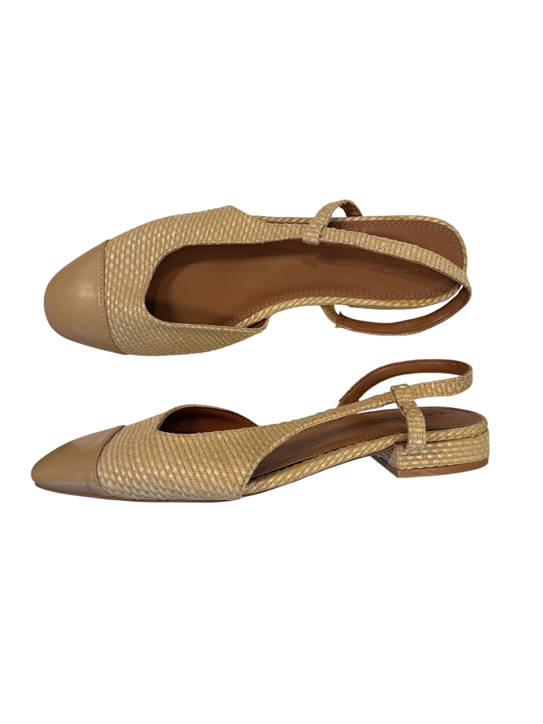 beige asos woven heeled flats, 8