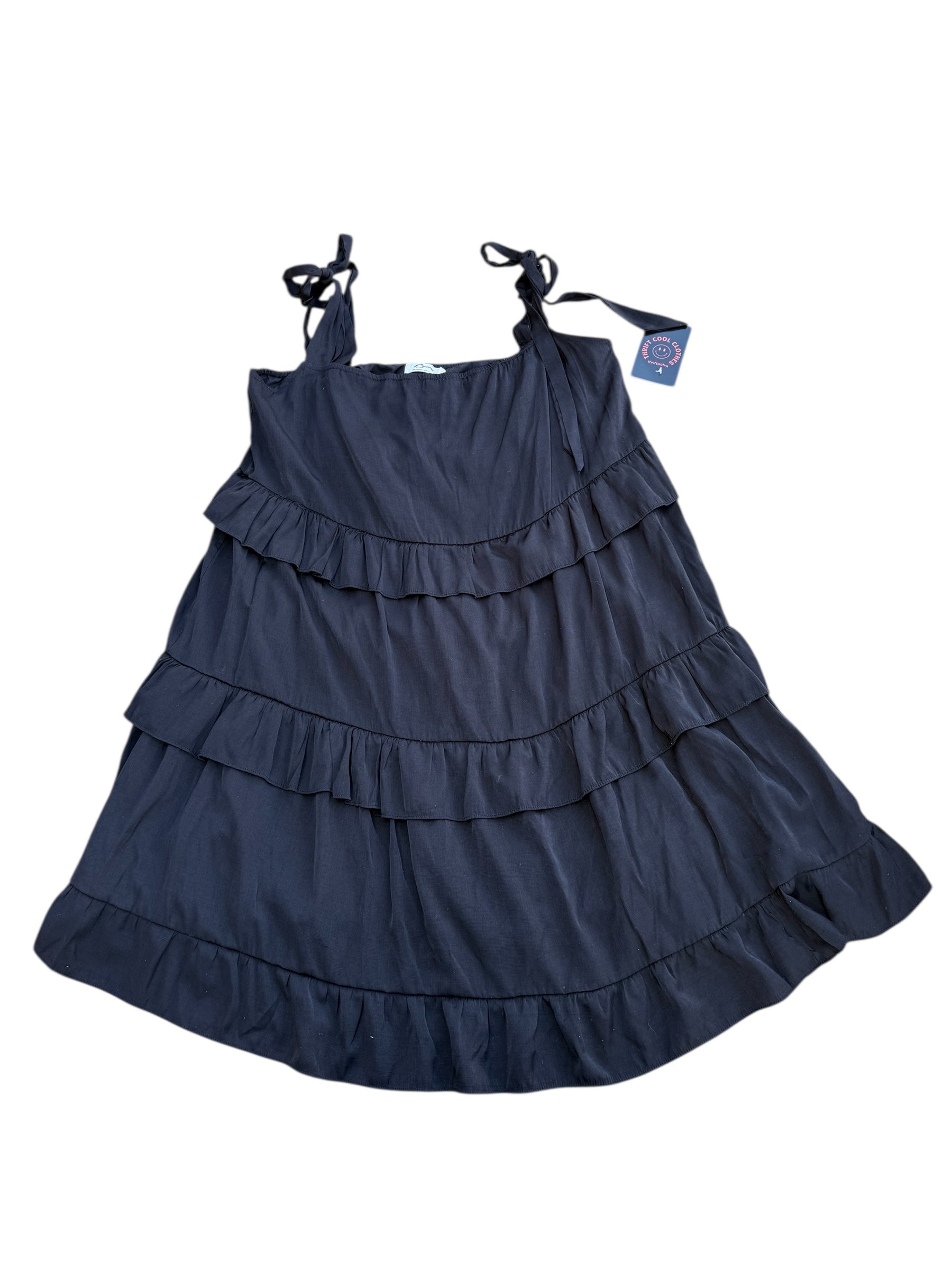black byinns tiered ruffle dress, s