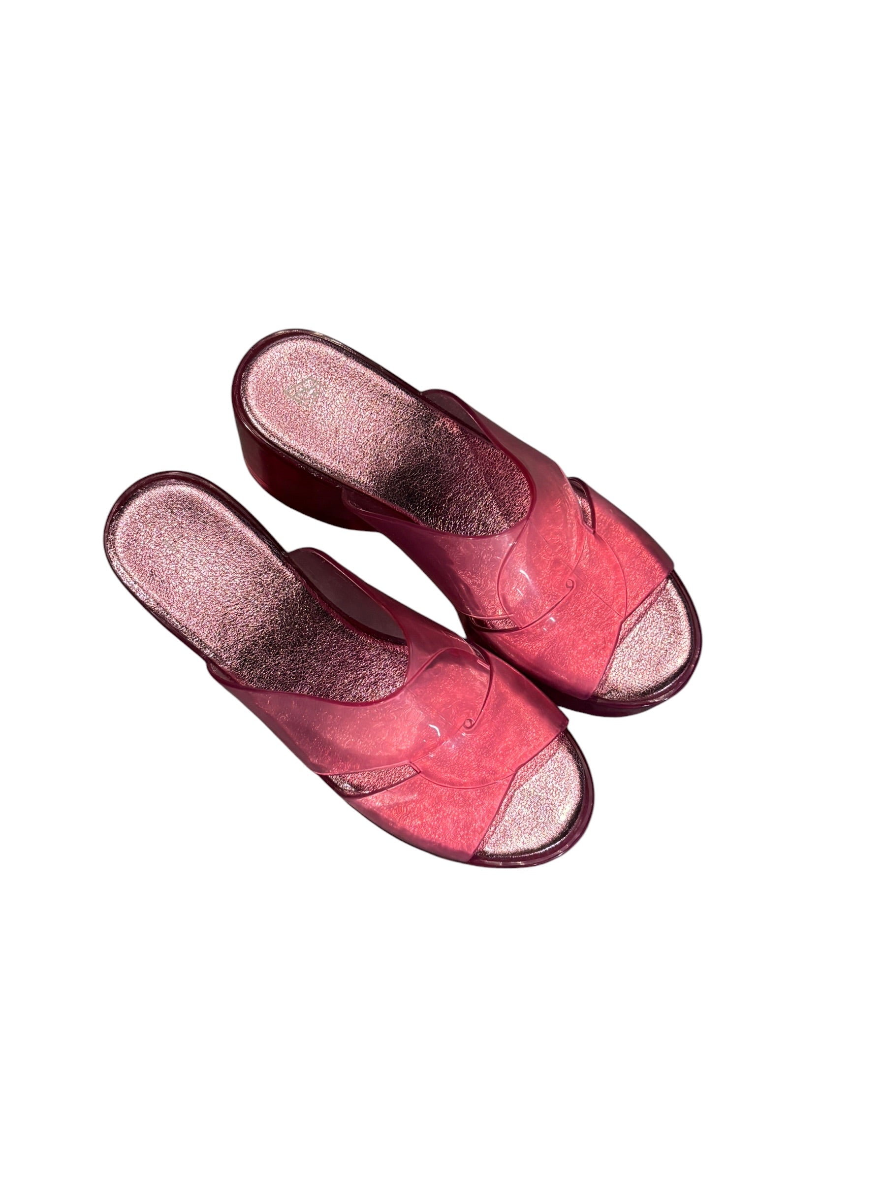 pink jeffrey campbell platform jellies, 7