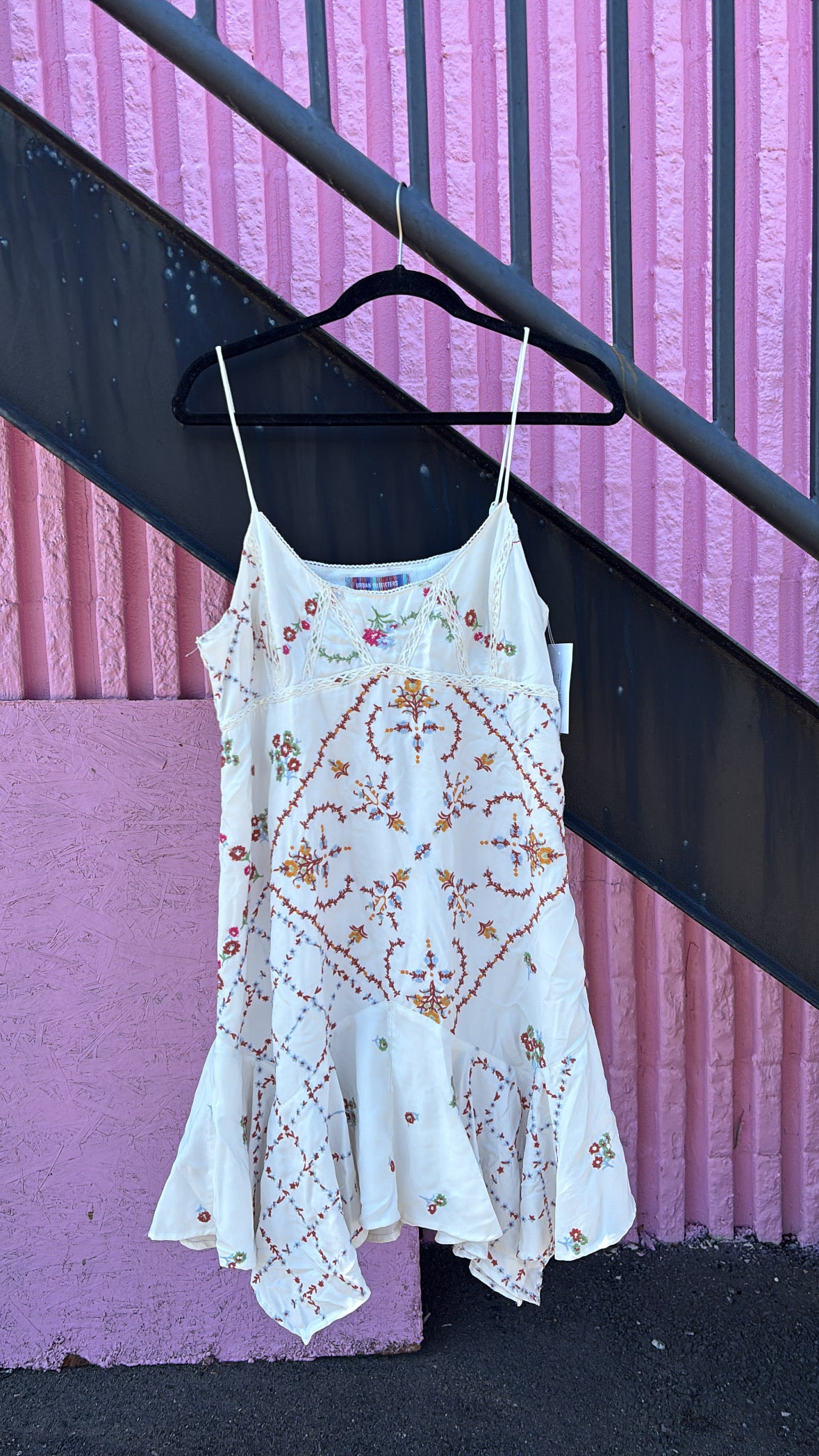 white urban outfitters embroidered dress, l