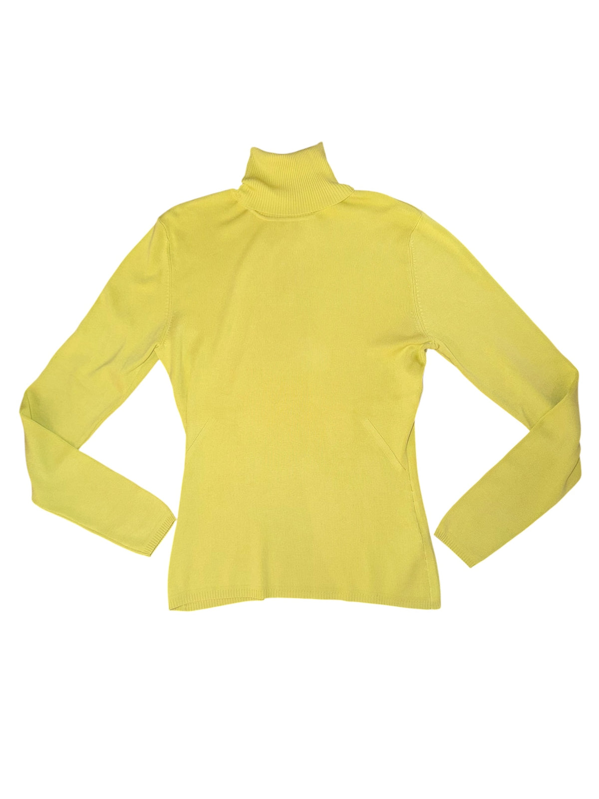 yellow green ish louben ribbed turtleneck, s