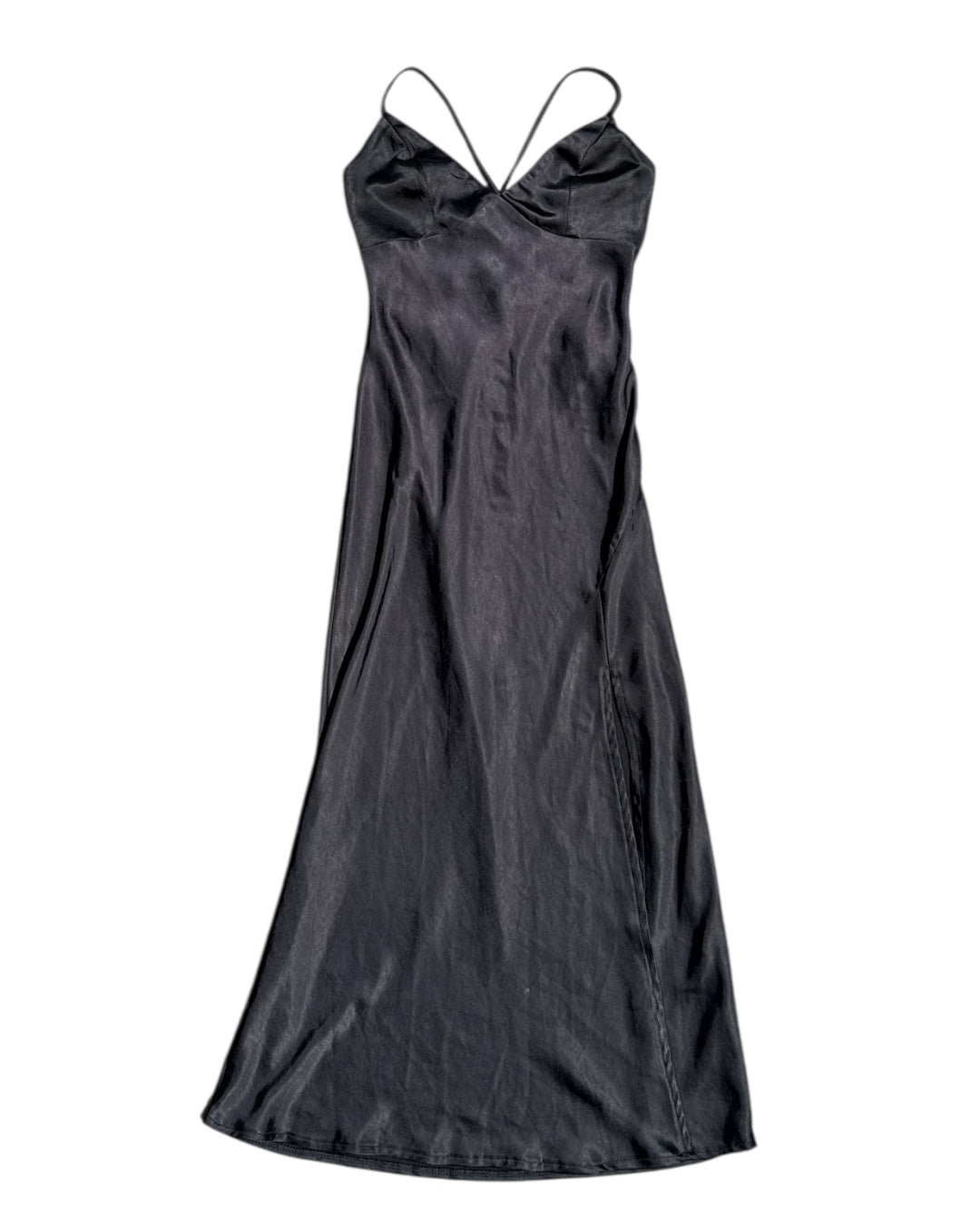 black Princess Polly Tie back satin maxi dress, 0