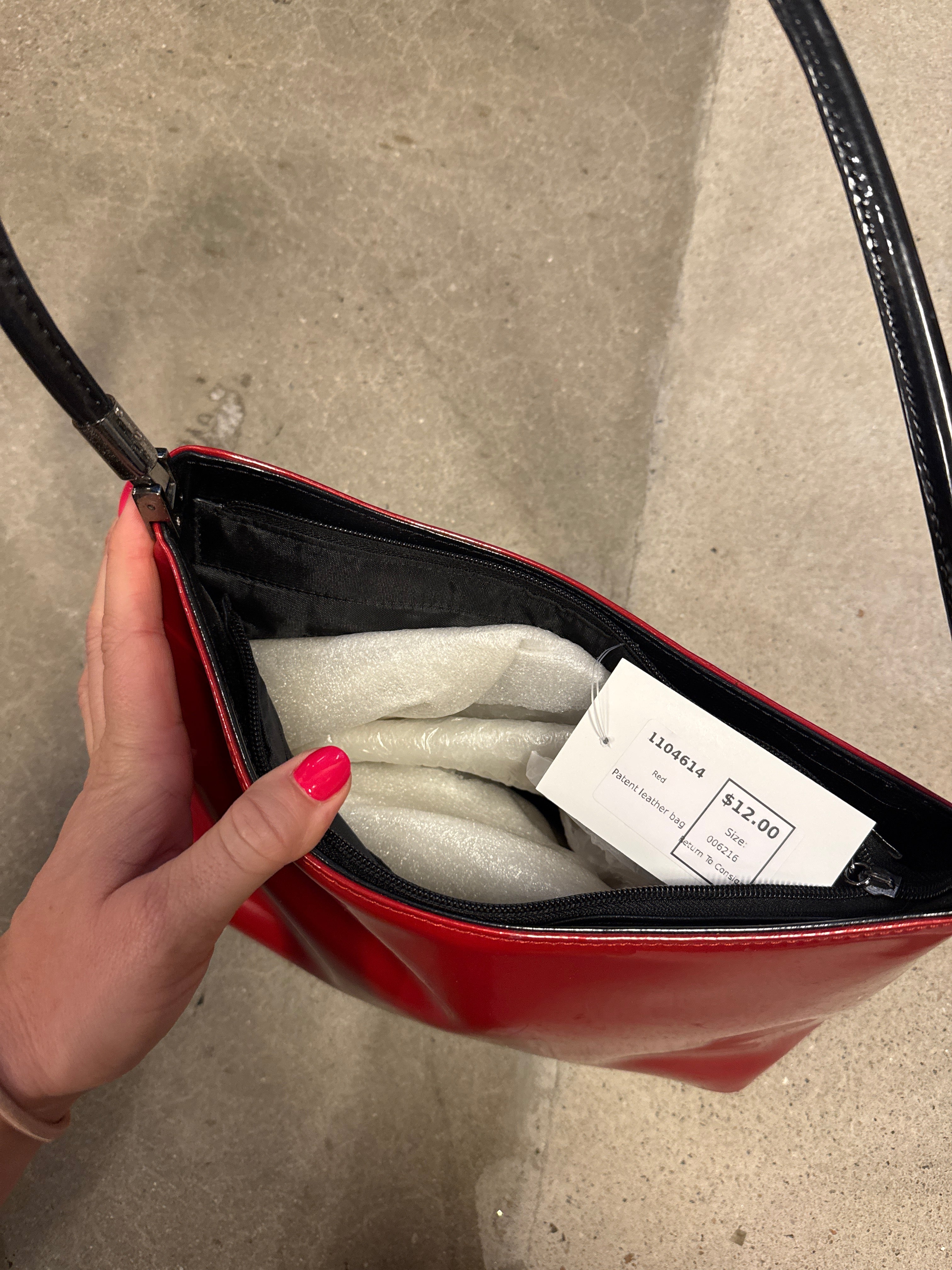 Red fugatti Patent leather bag