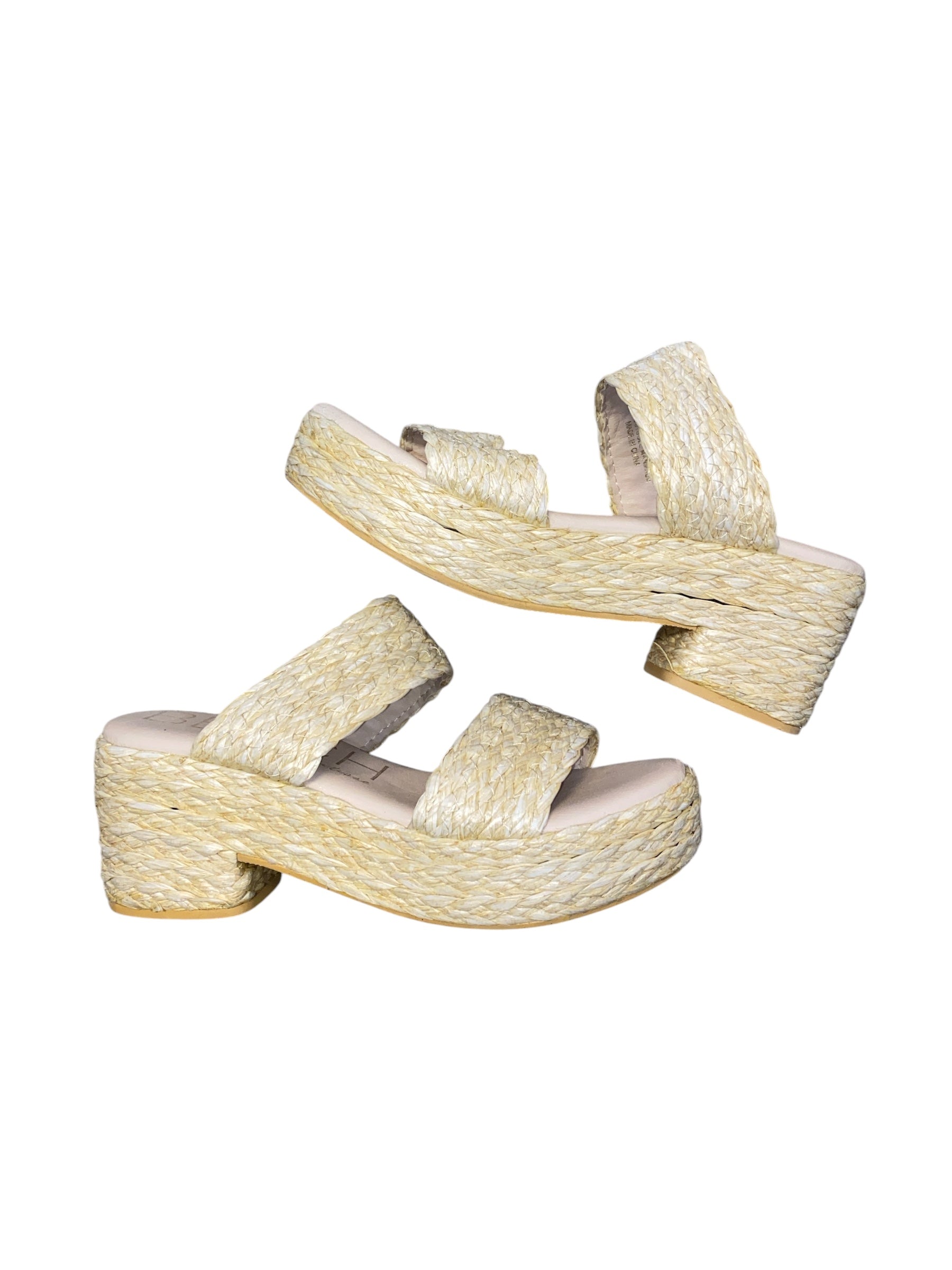 Tan Matisse Wicker platform sandals, 9