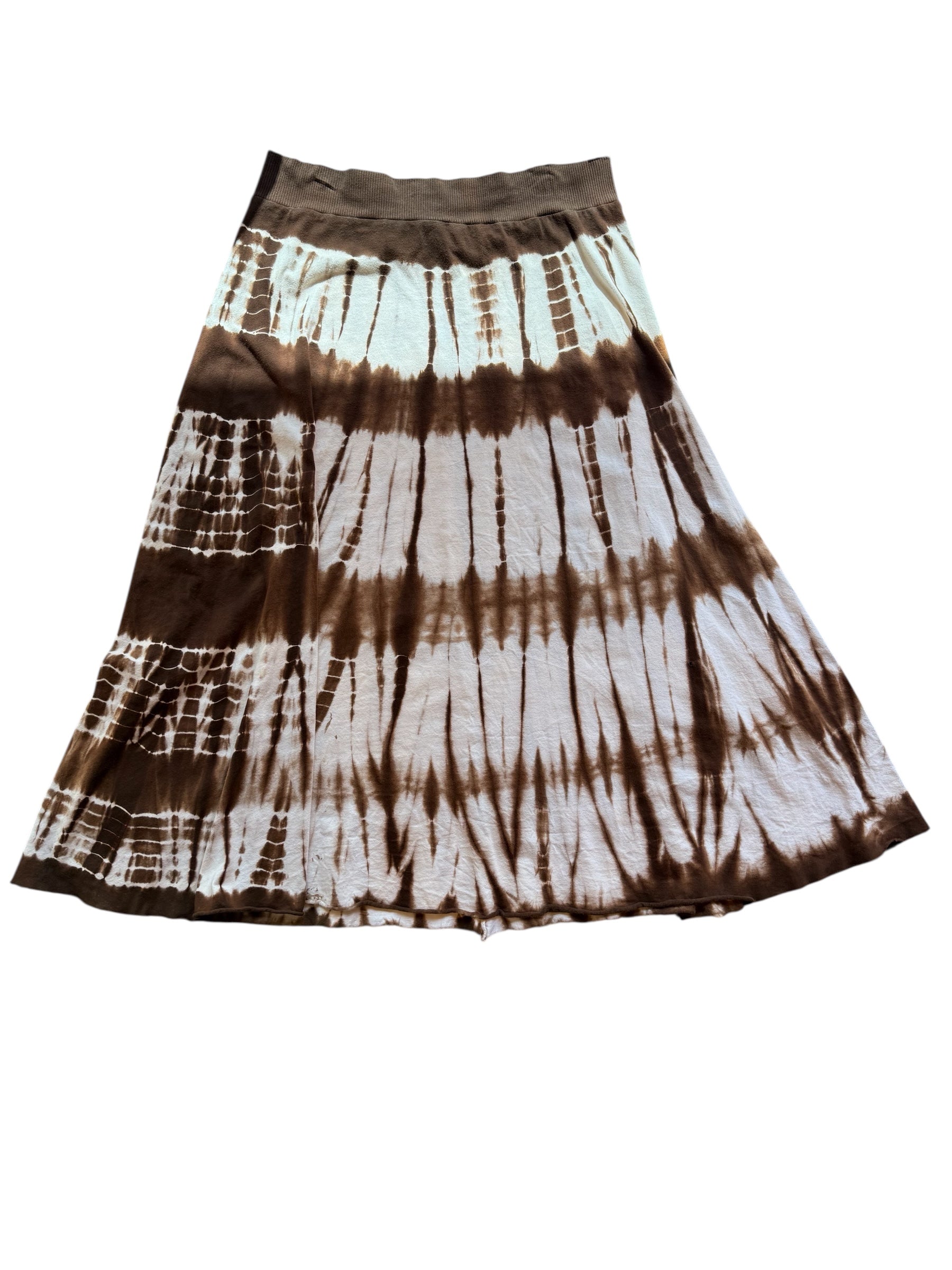 Brown cream Tryst Tye dye maxi skirt, M