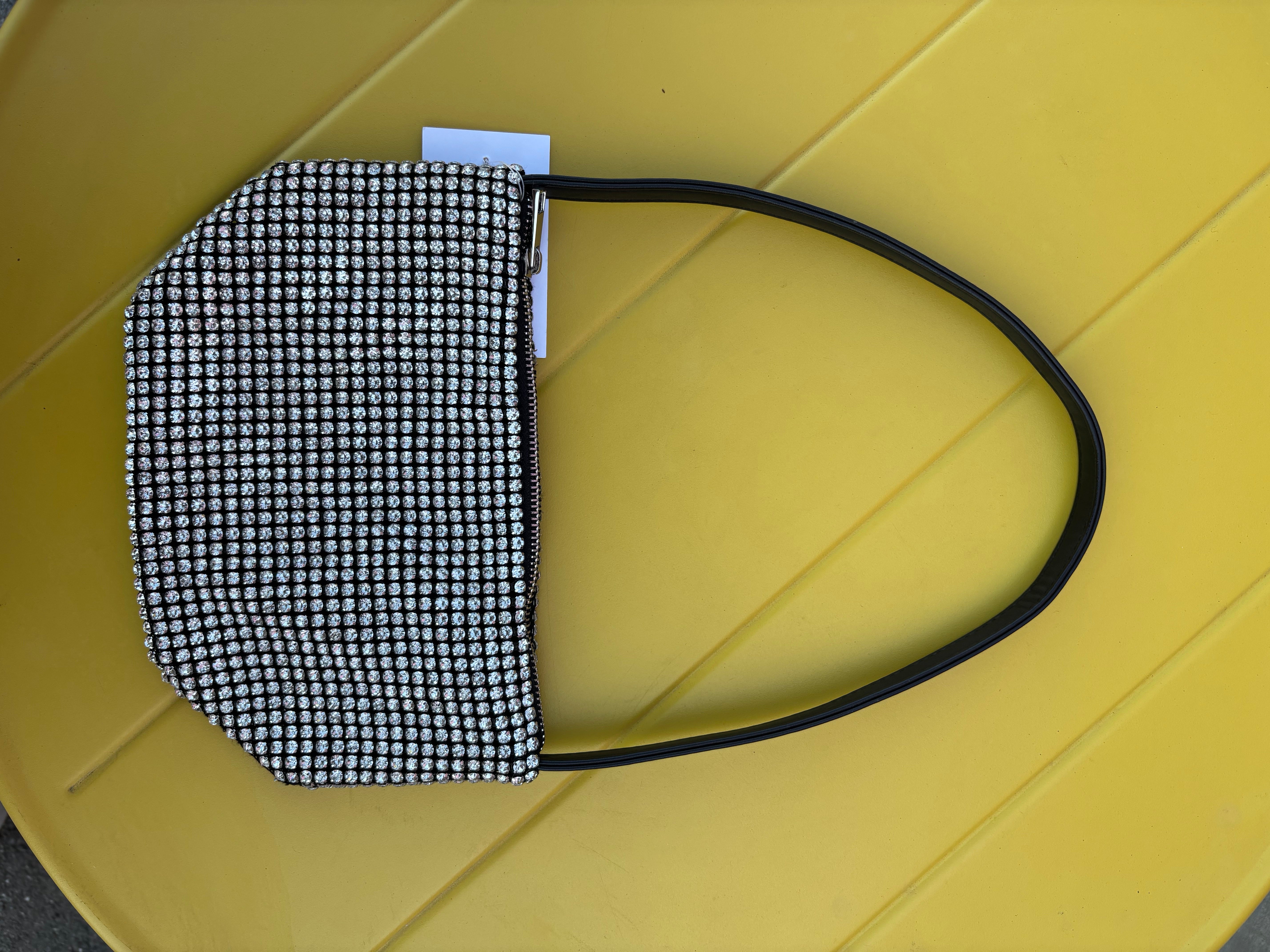 black silver forever 21 bedazzle bag