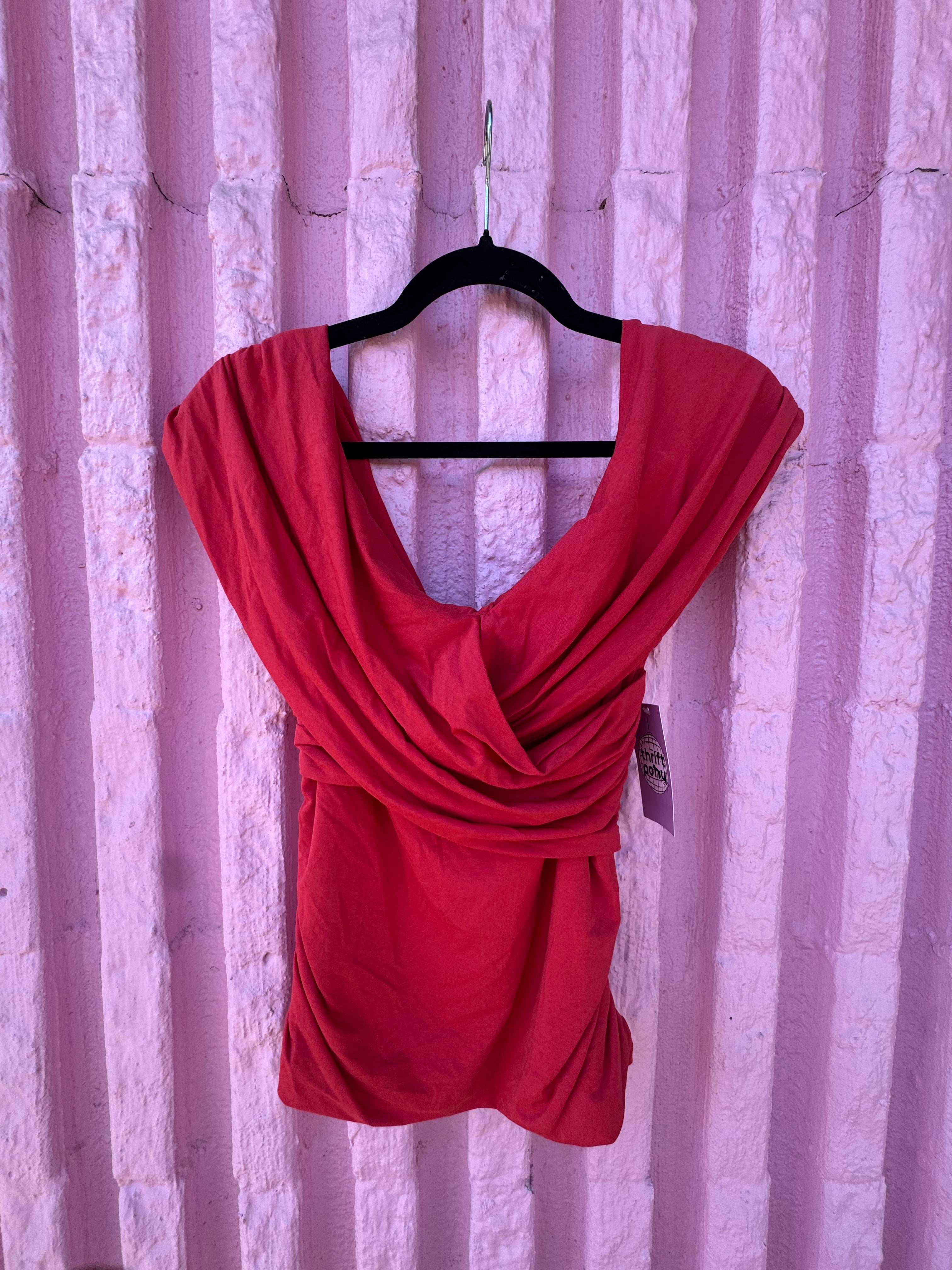 red Ambercrombie & fitch off the shoulder top, L