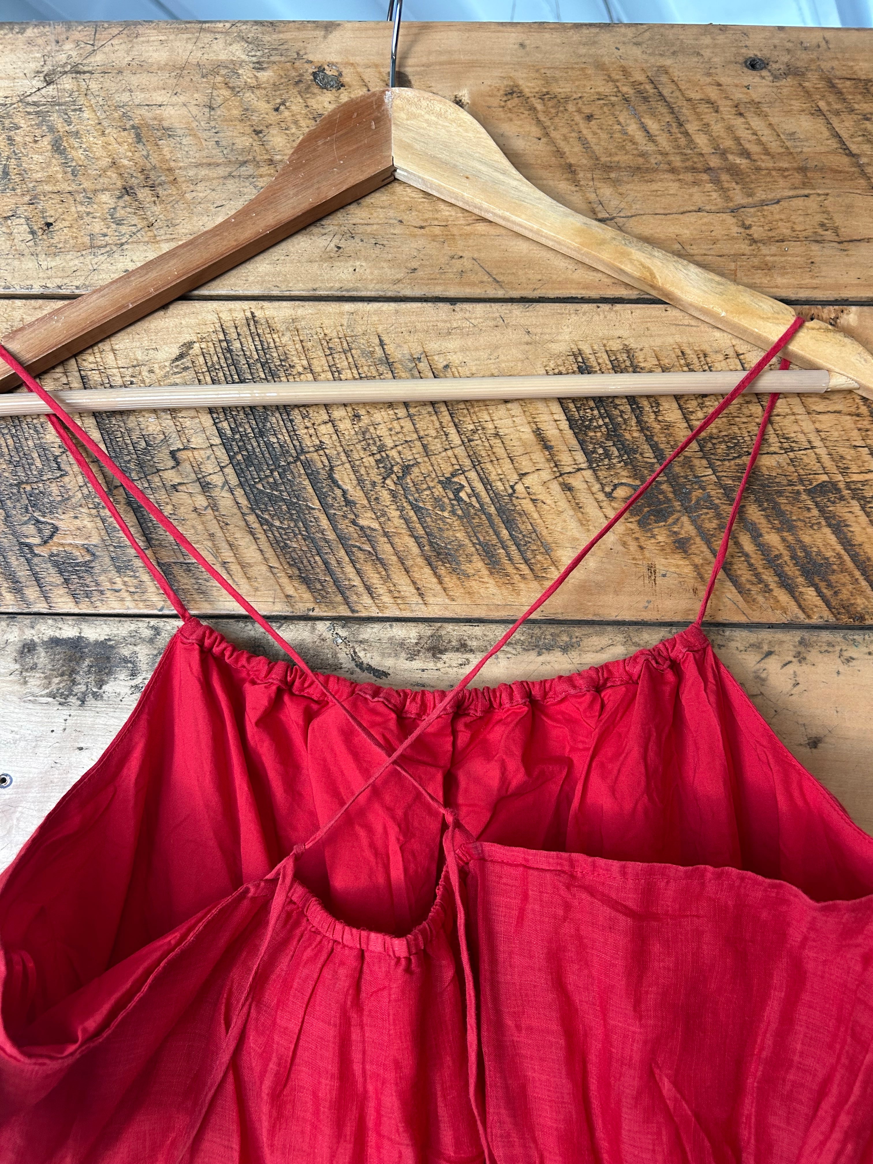 Red Banana republic Linen strappy maxi dress, M
