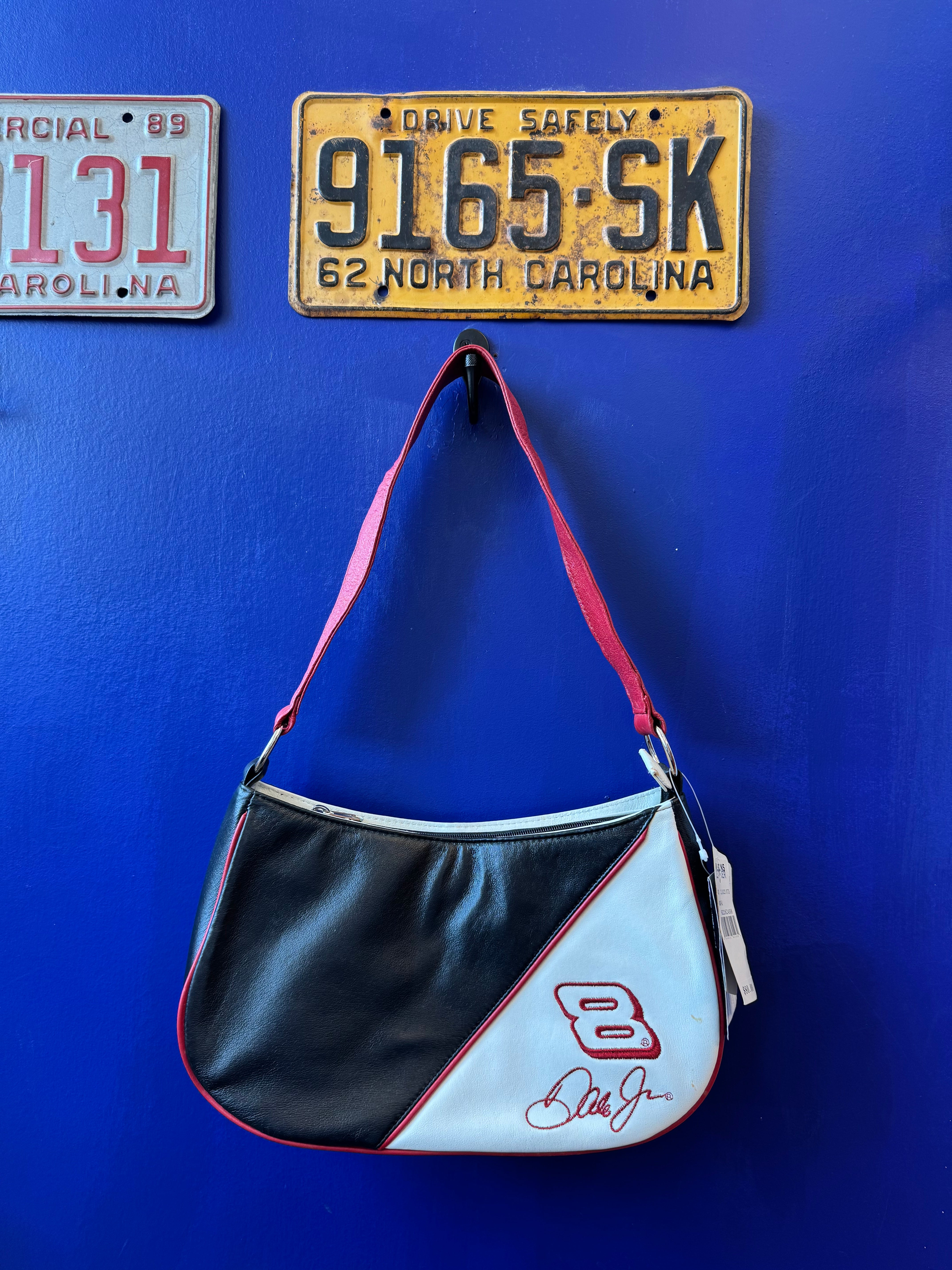 Black White Wilsons Leather Nascar Branded Leather Bag