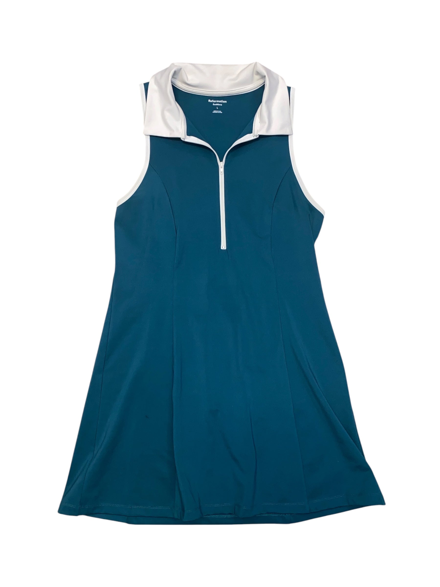 green reformation athletic collar dress, L