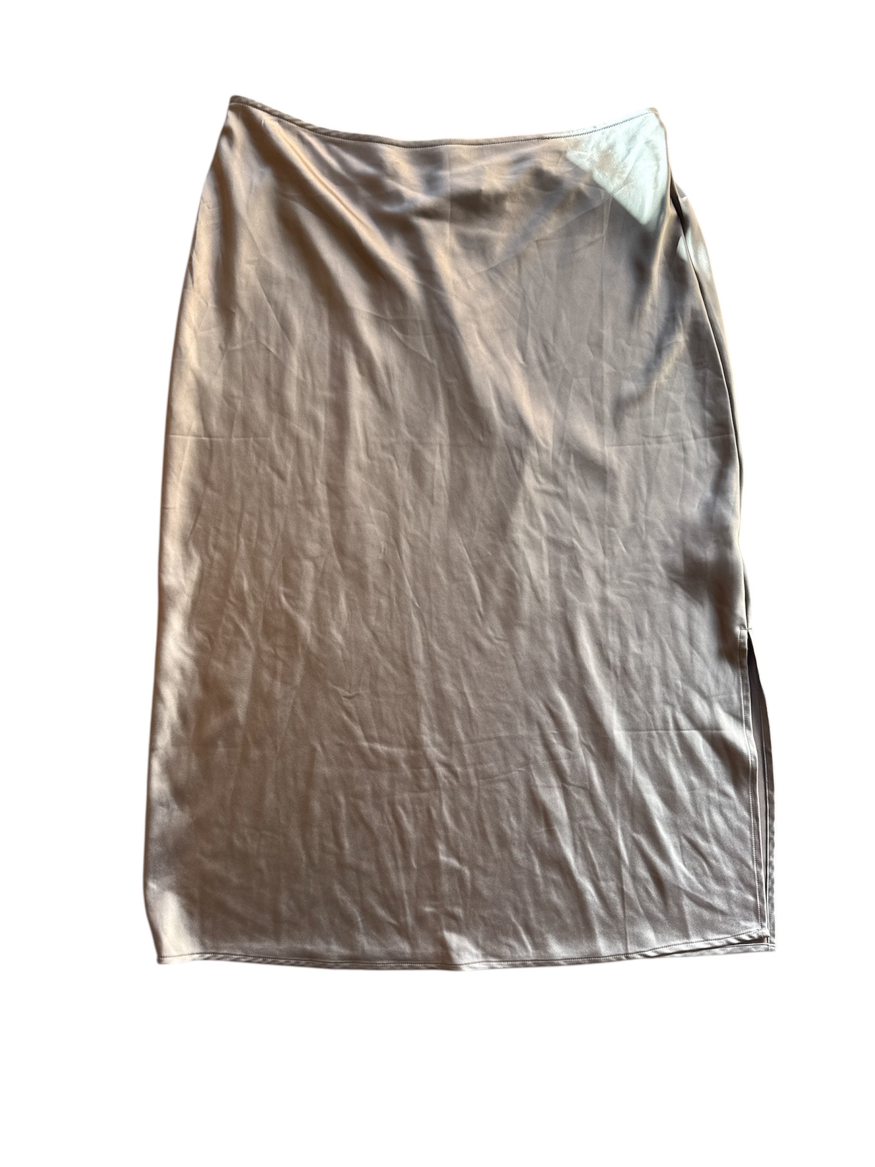 champagne old navy satinlike maxi skirt, xl