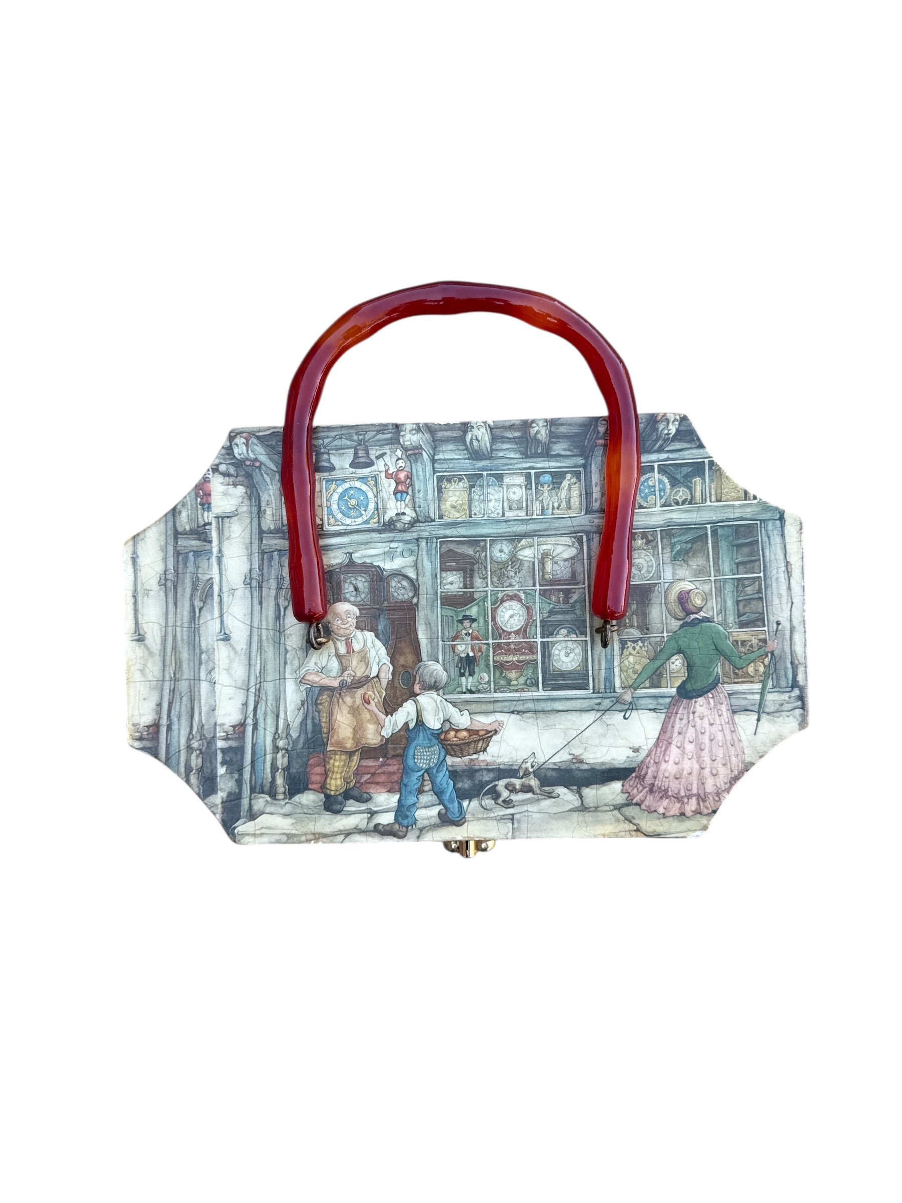 Happy family on chess purse