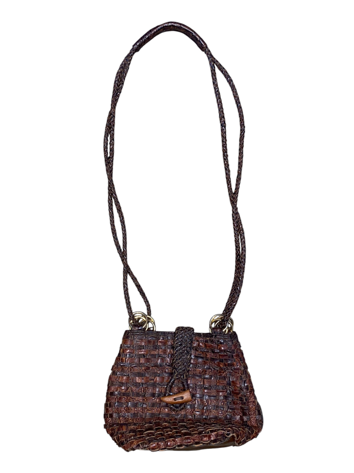 brown bags by marlo woven cross body bag