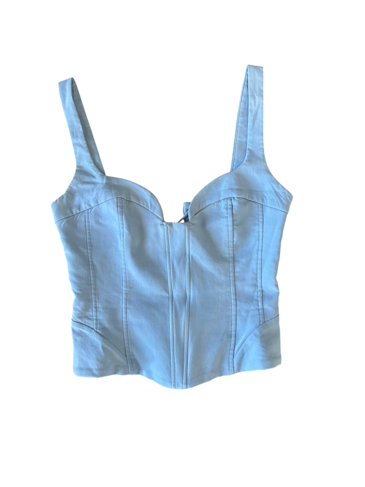 blue zara structured tank, m