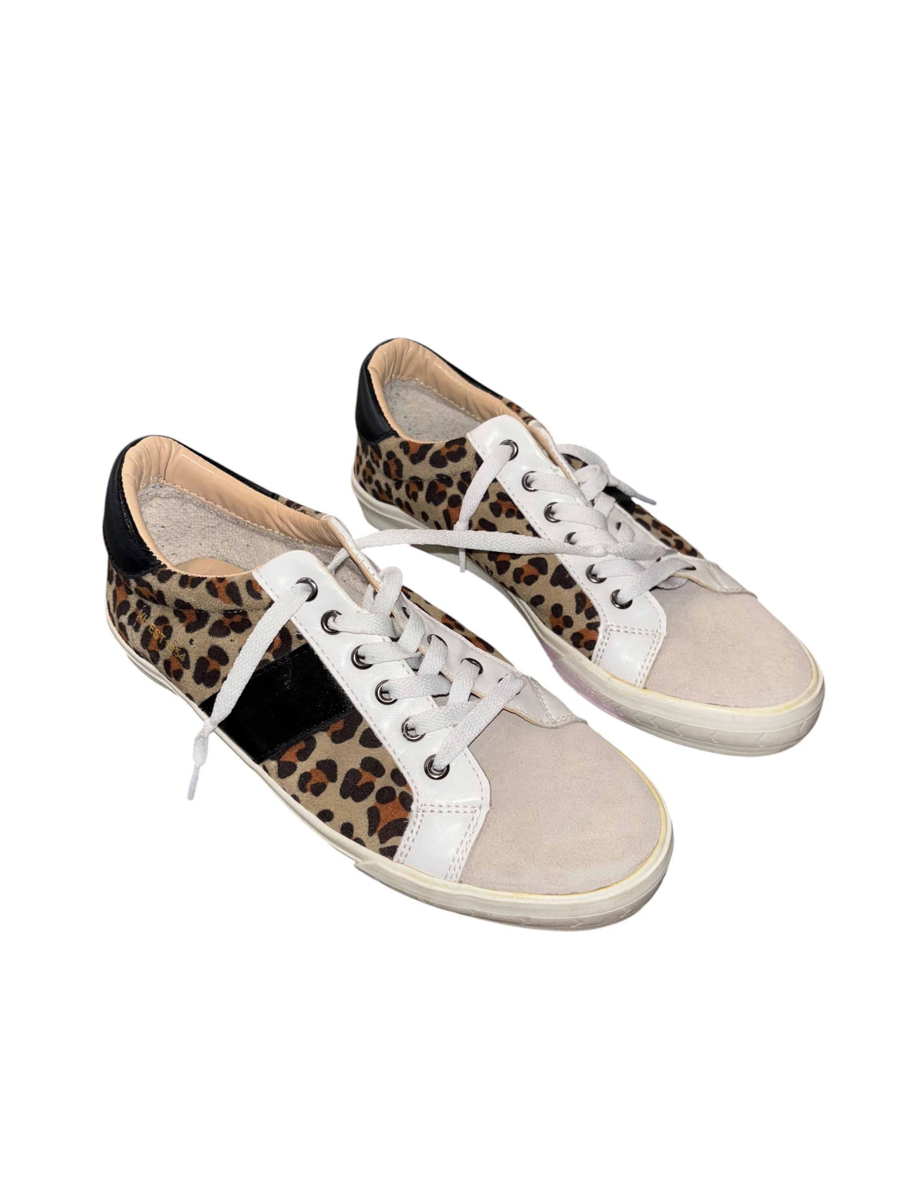 brown white vintage havana cheetah sneakers, 7.5