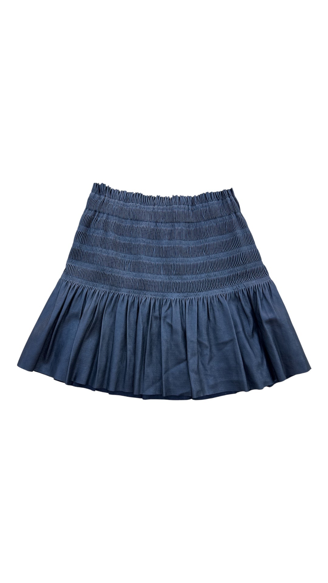 black endless rose pleather smocked mini skirt, s