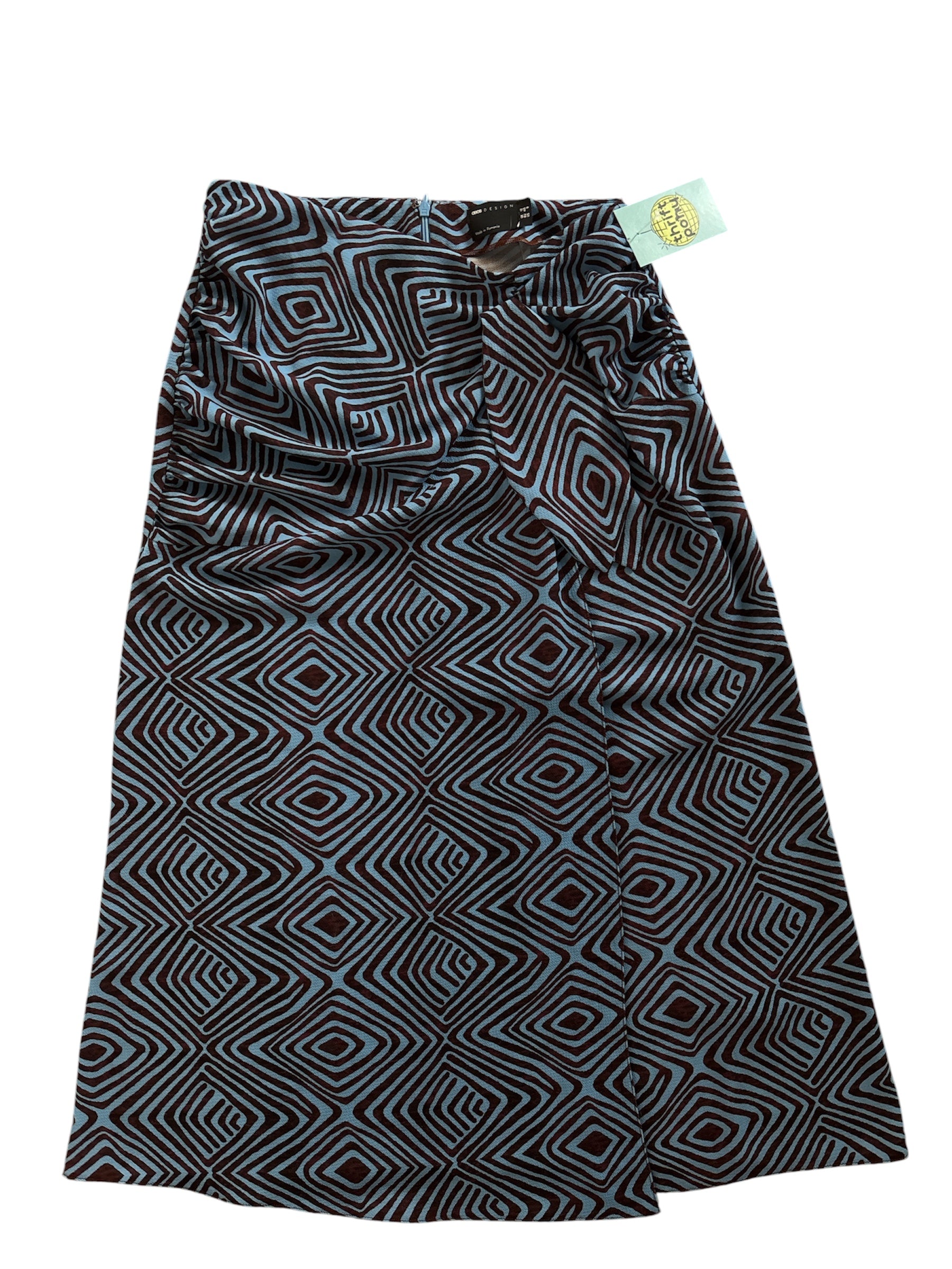 blue brown asos swirl maxi skirt, 8