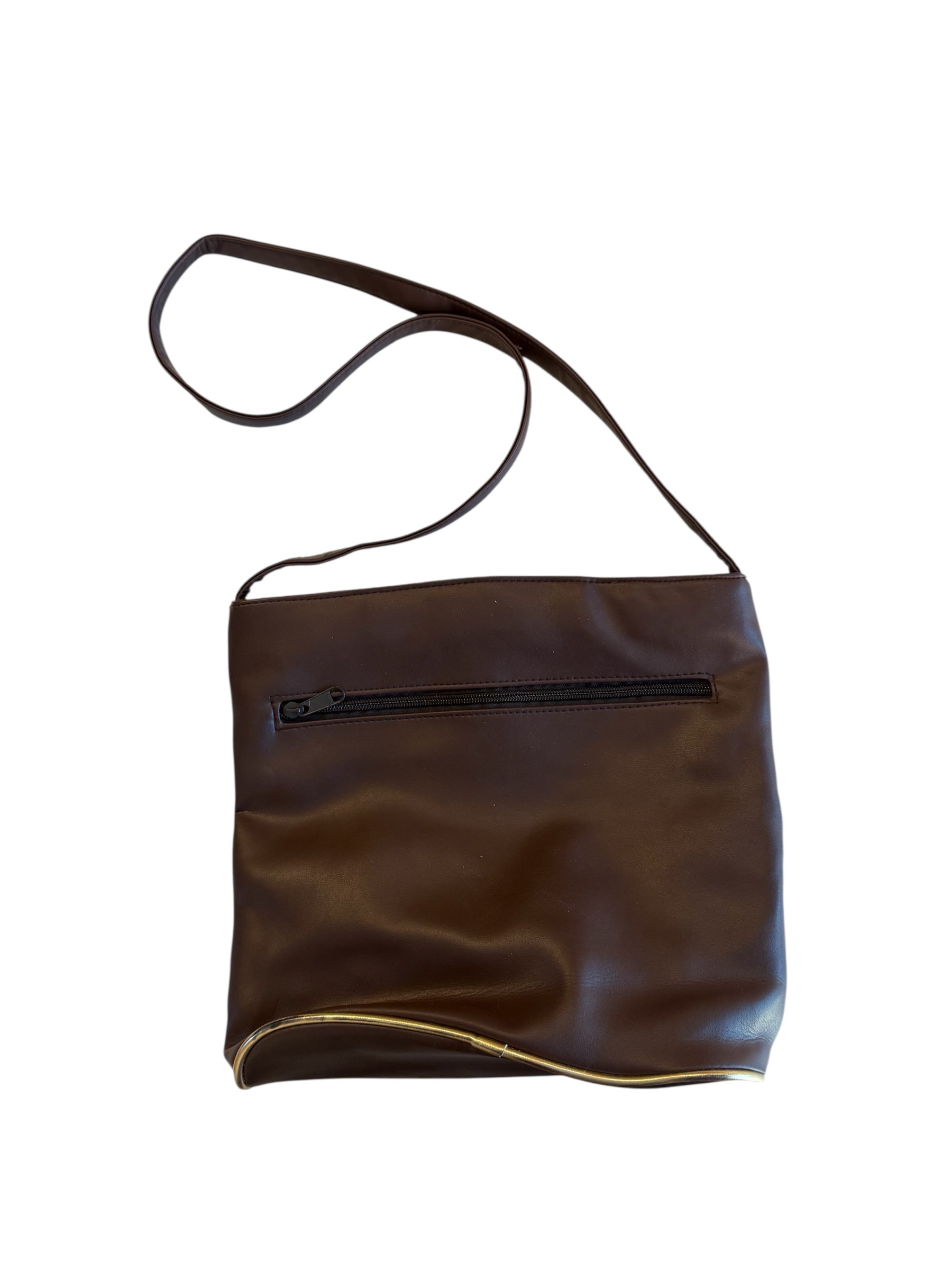 Brown and gold purse