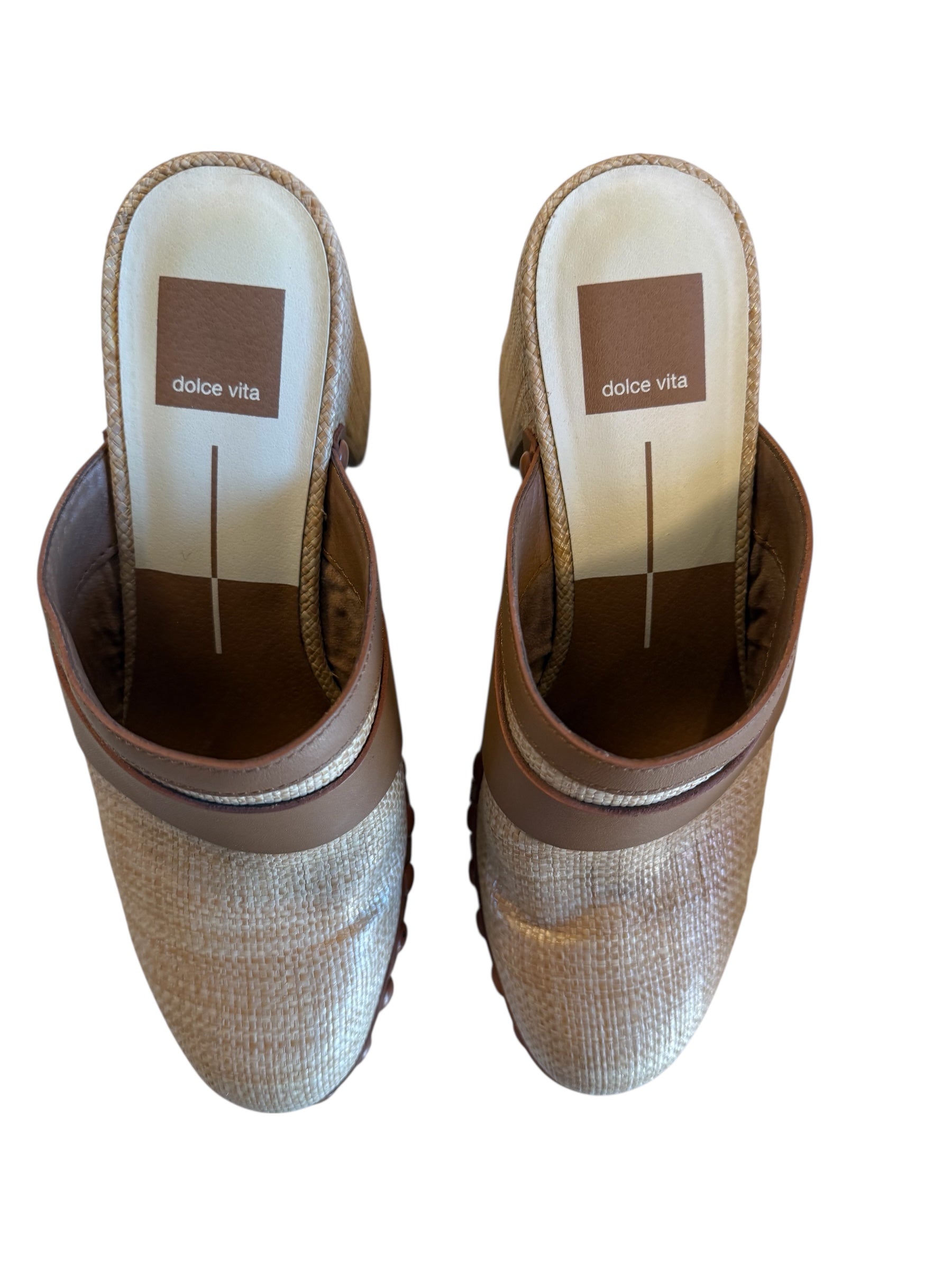 Tan Dolce vita Woven clog like shoe, 7.5