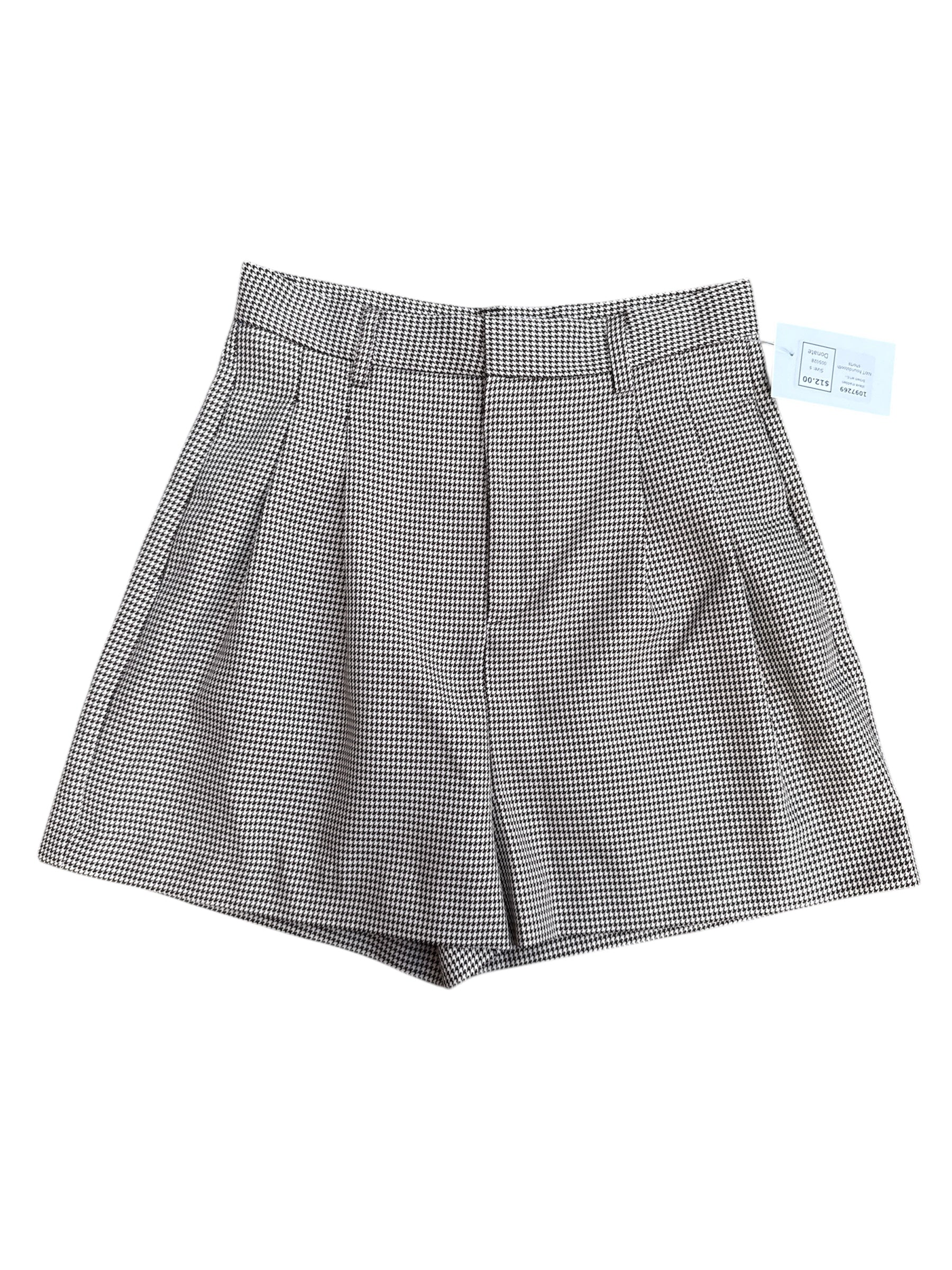 brown white steve madden NWT houndstooth shorts, s