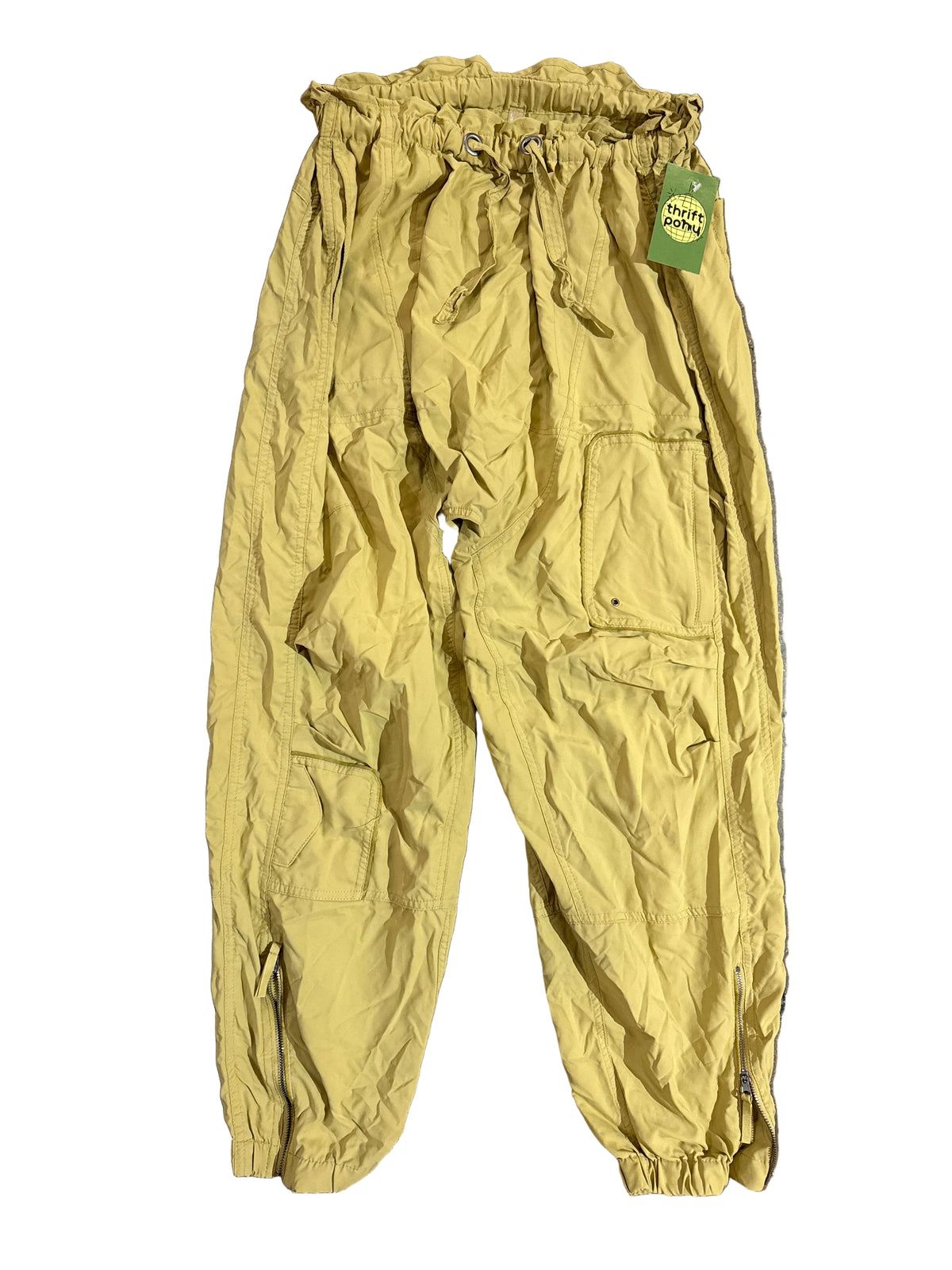yellow free people cargo joggers, m