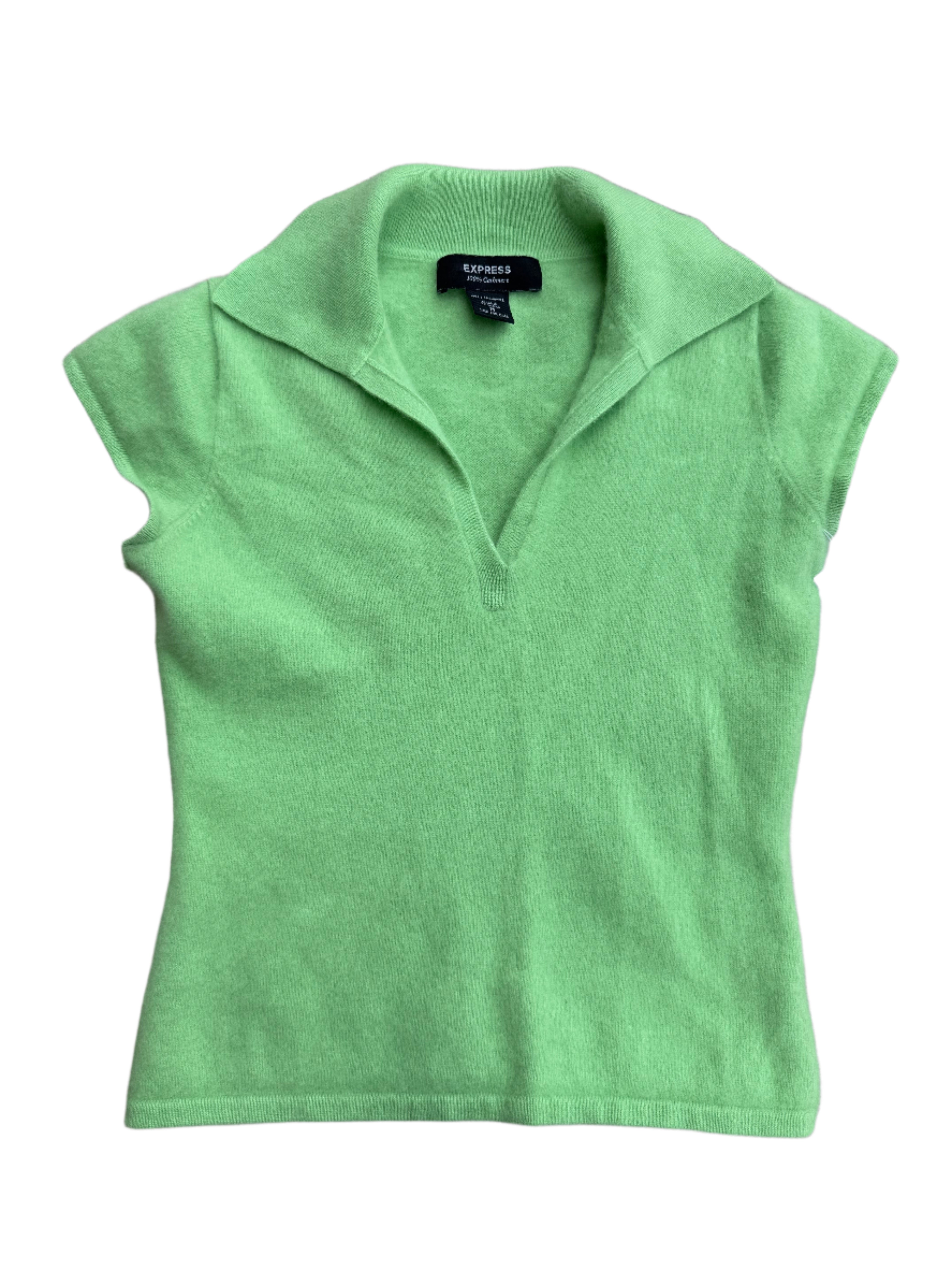 Green Express Cashmere collar top, M