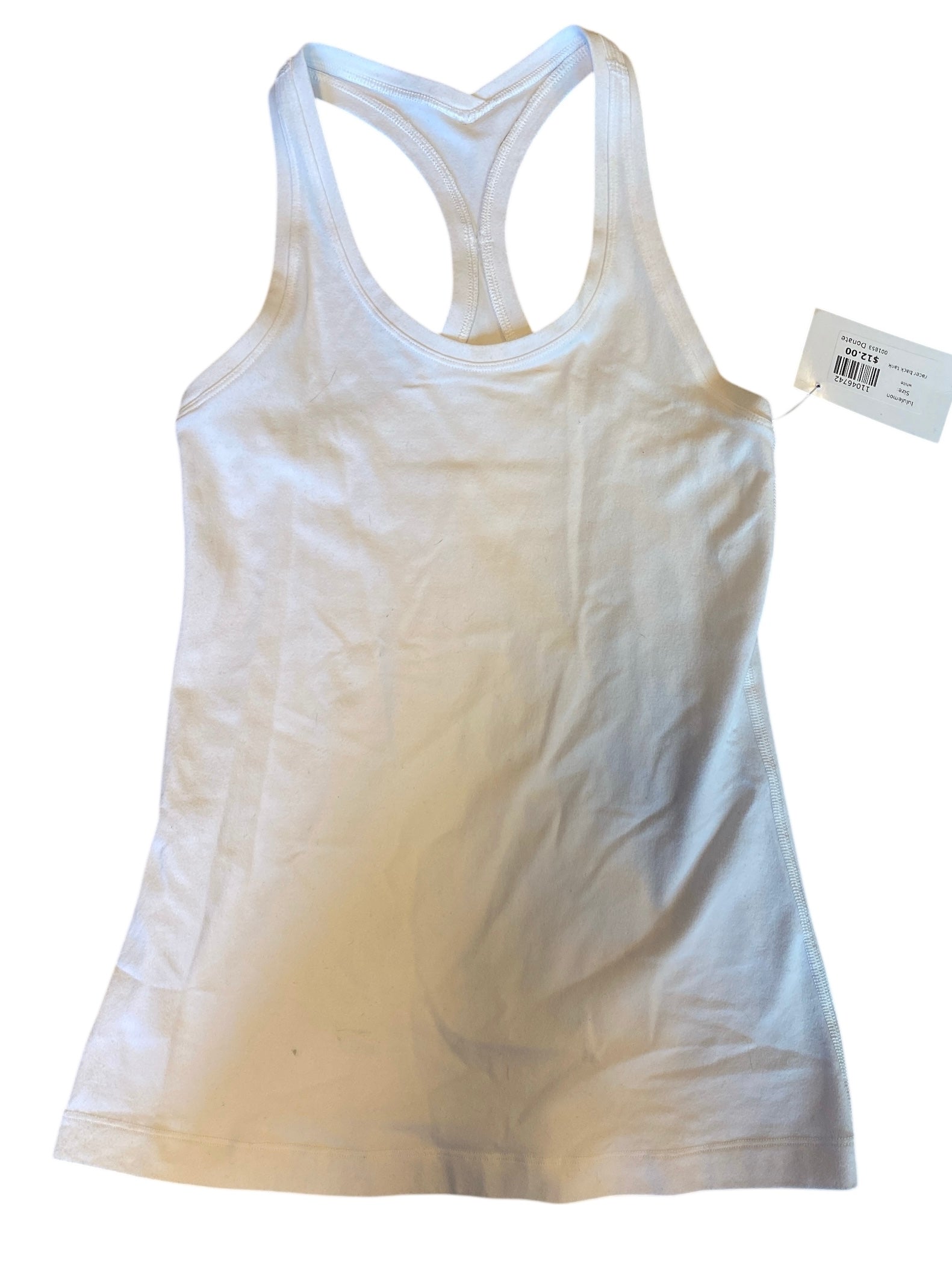 white lululemon racer back tank s