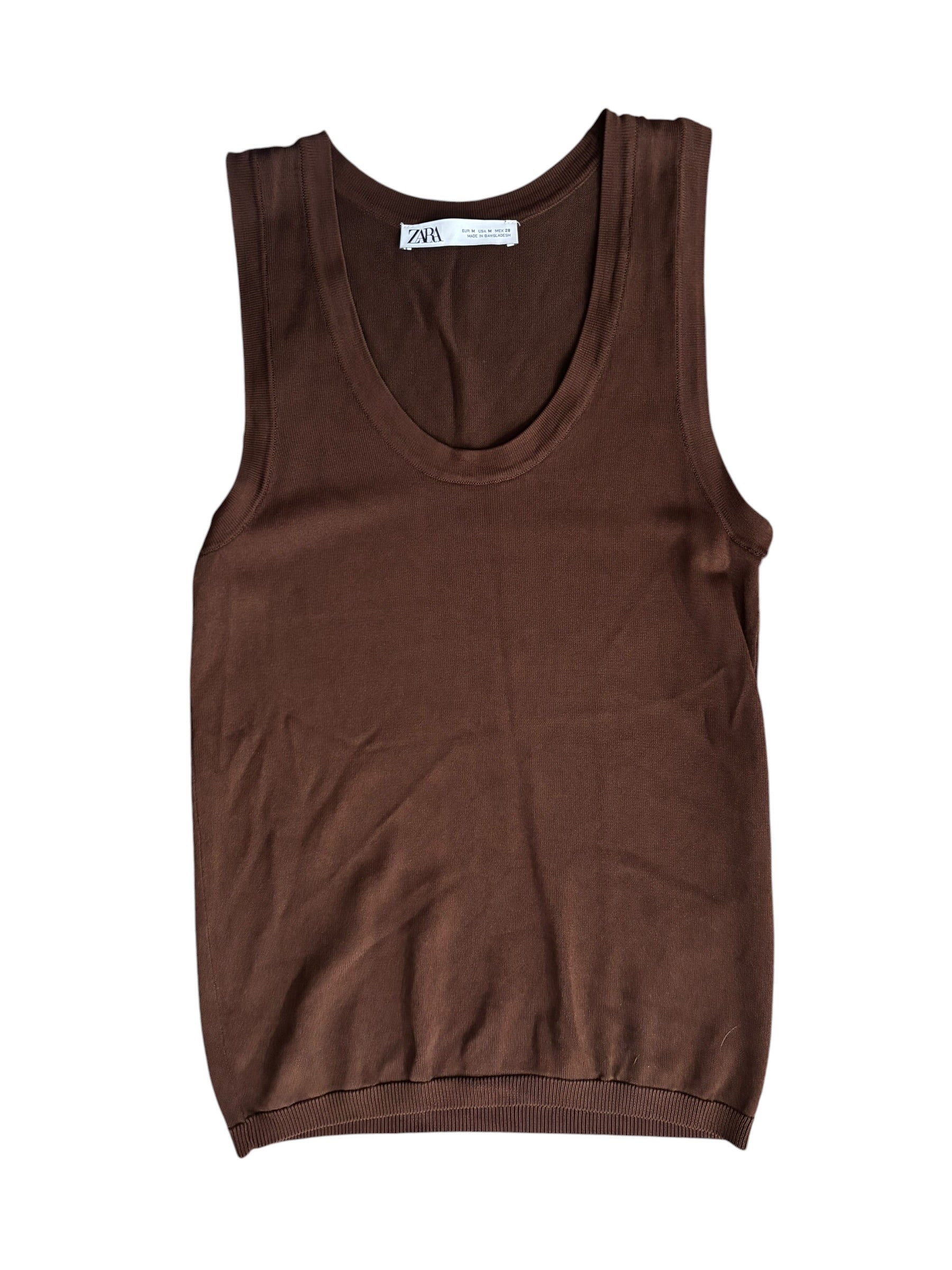 brown zara tank, m