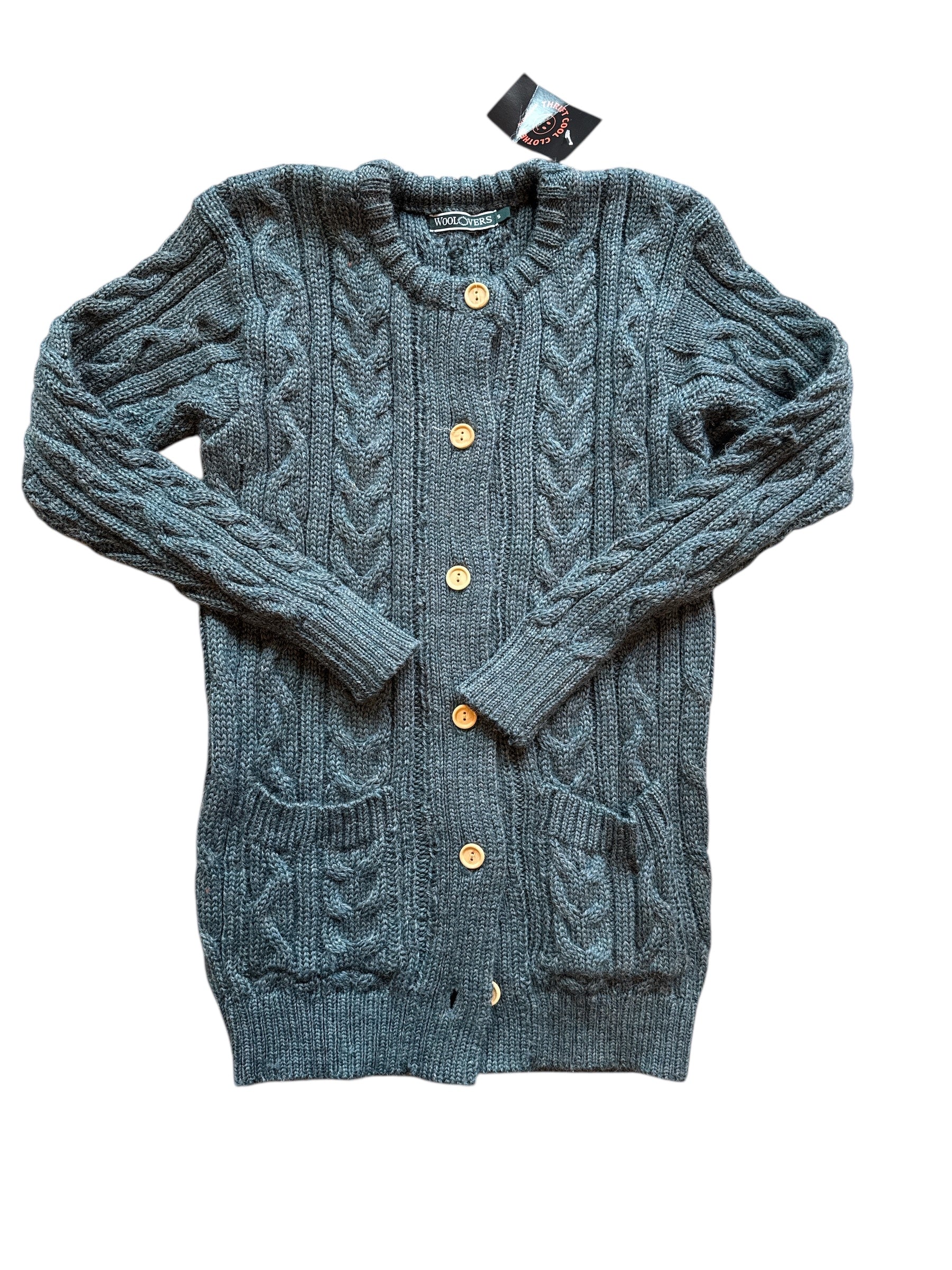 Green Woolovers British wool cardigan, M