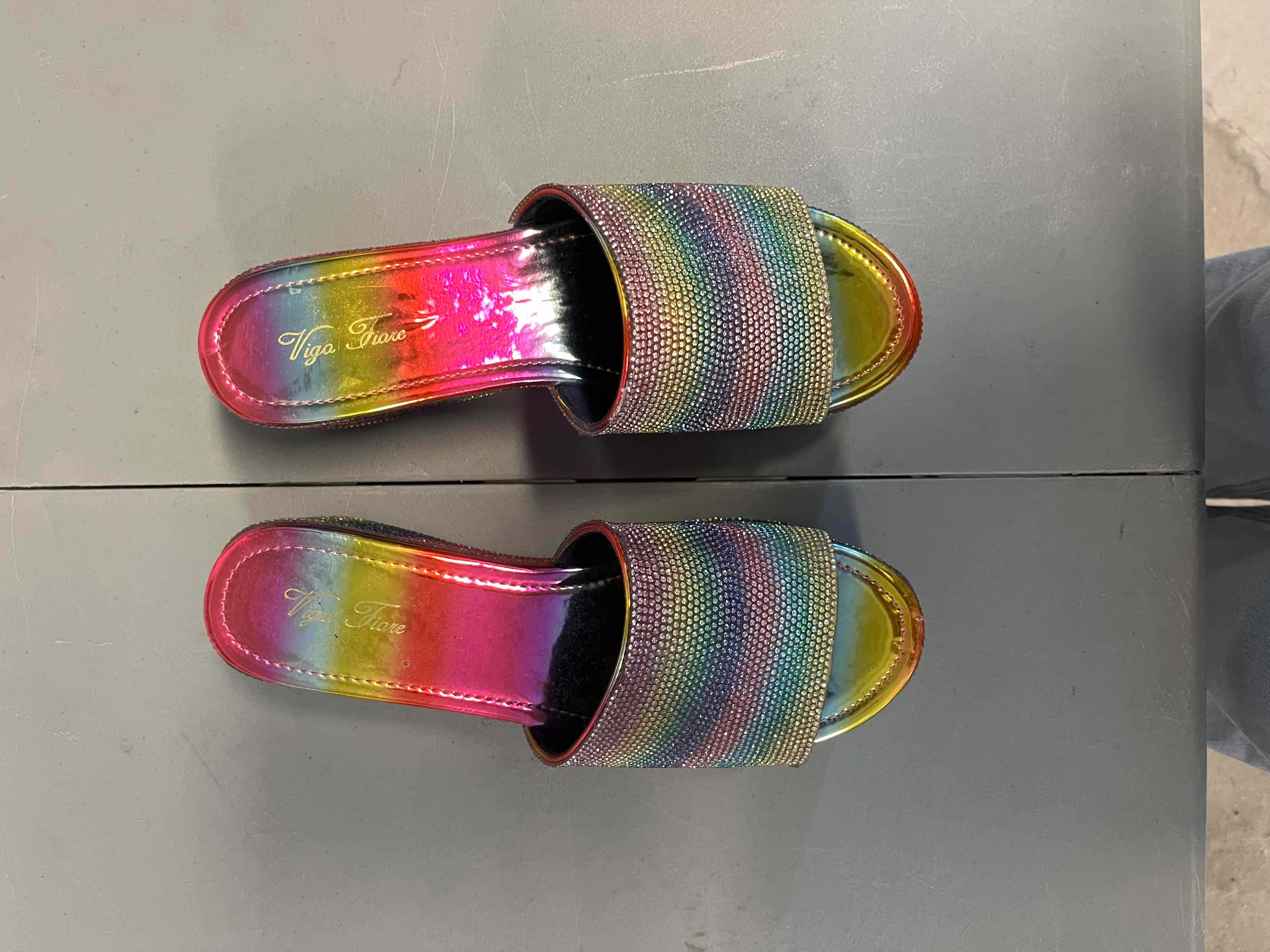 rainbow vigo fiore sparkle platforms, 8.5