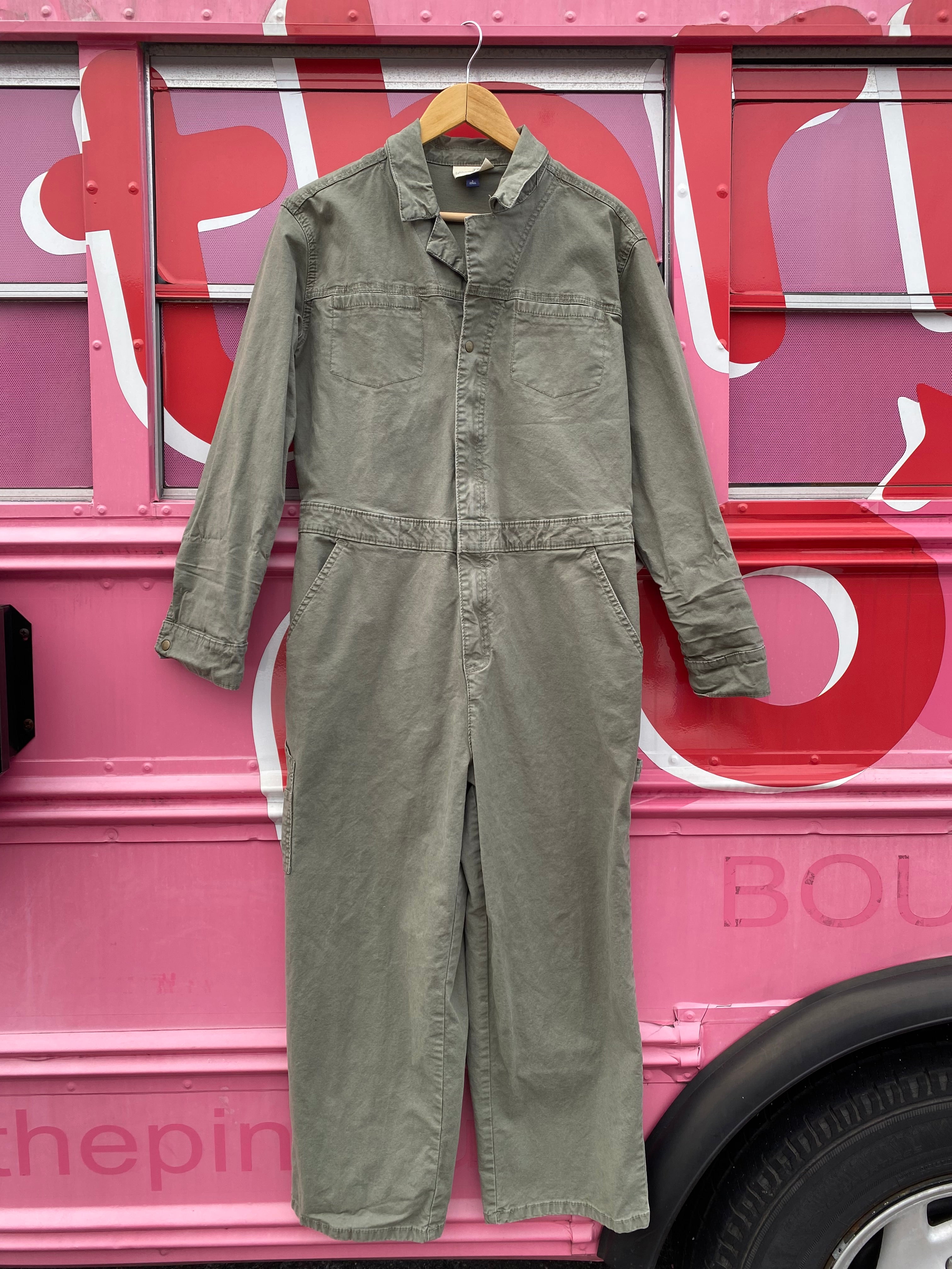 green universal thread zip up ls jumpsuit, 8