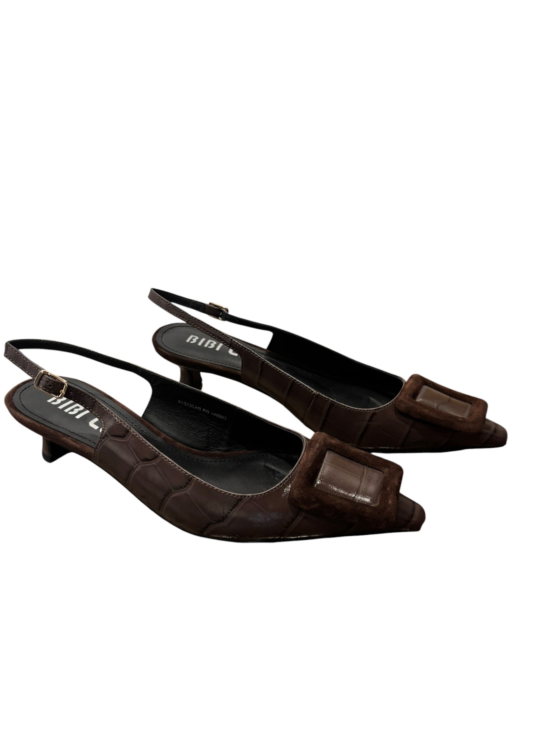 Brown Bibi lou Croc kitten heels, 39