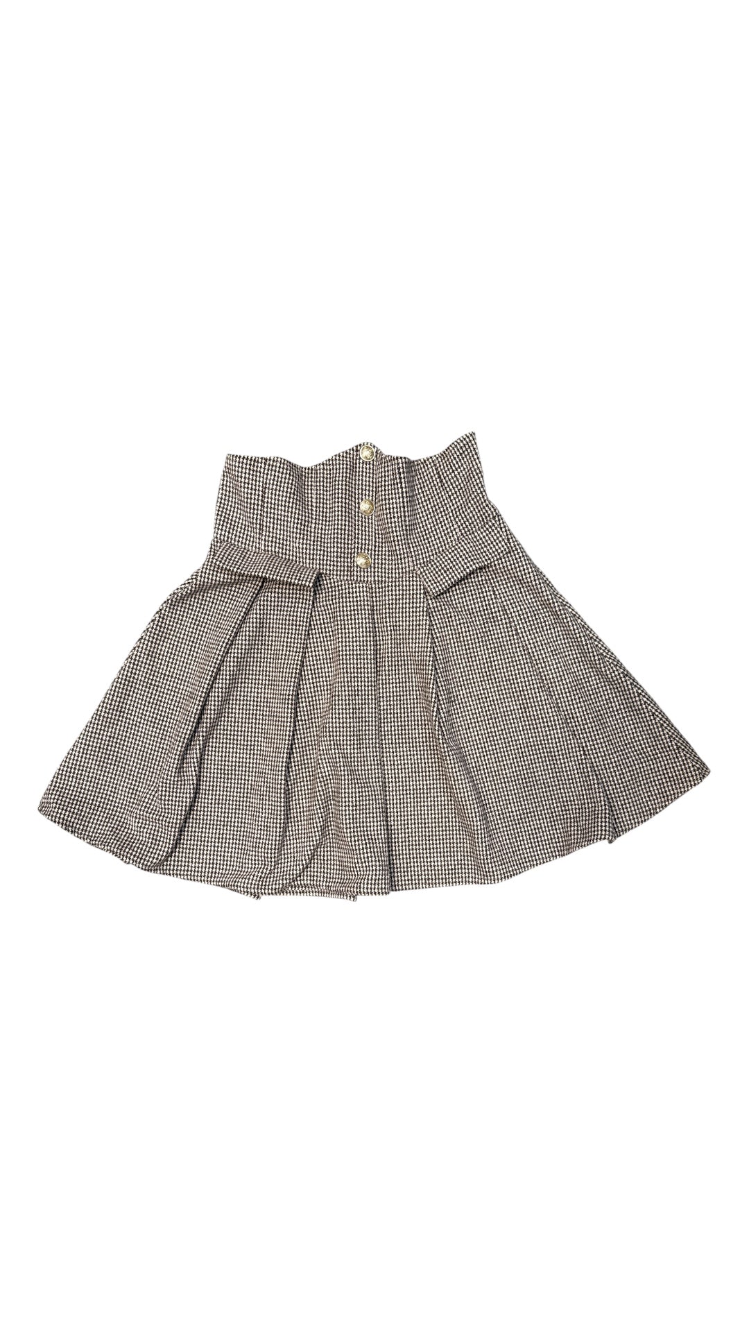 Brown Shein Houndstooth button mini skirt, L