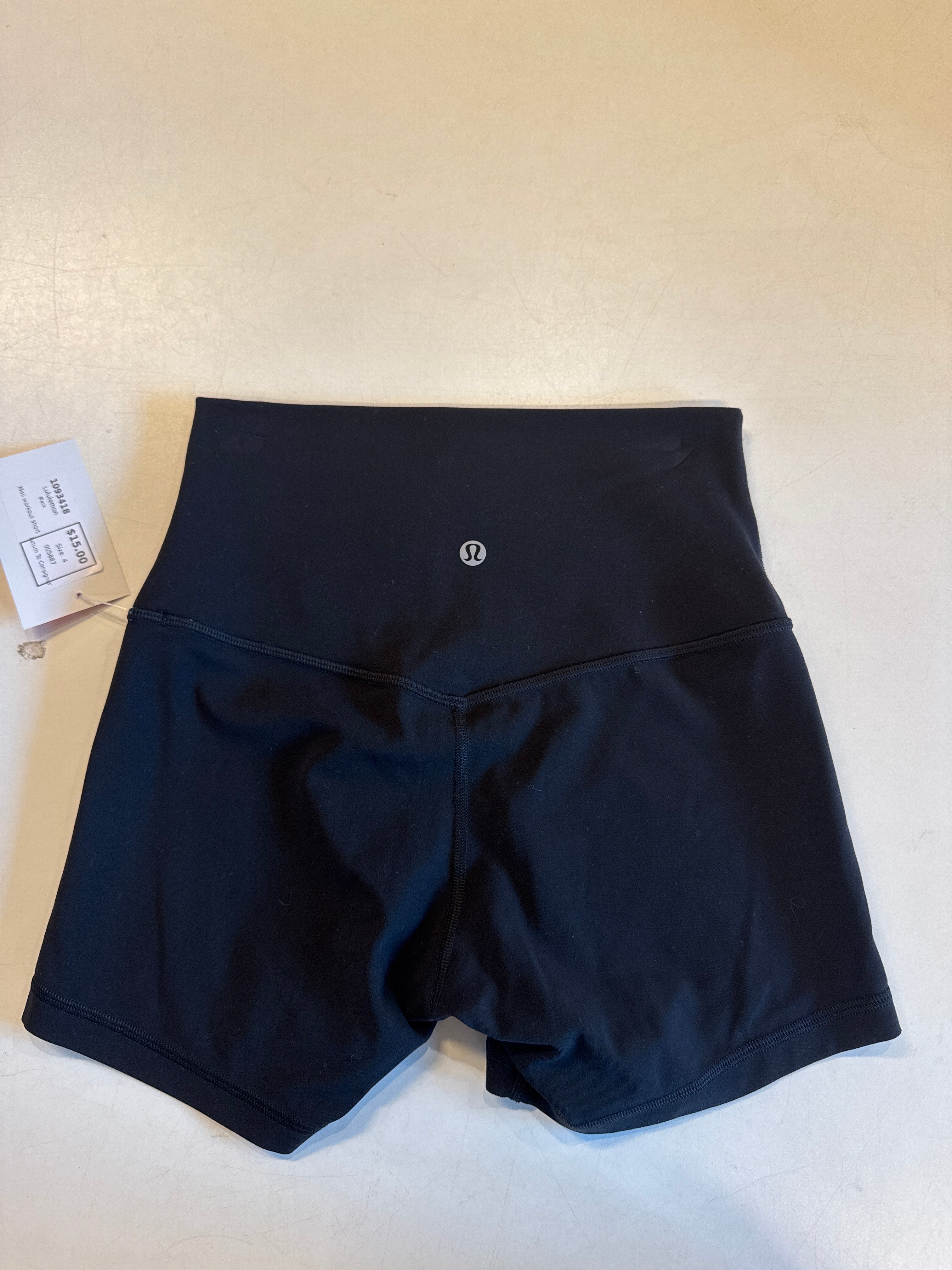 Black Lululemon Mini workout short, 4