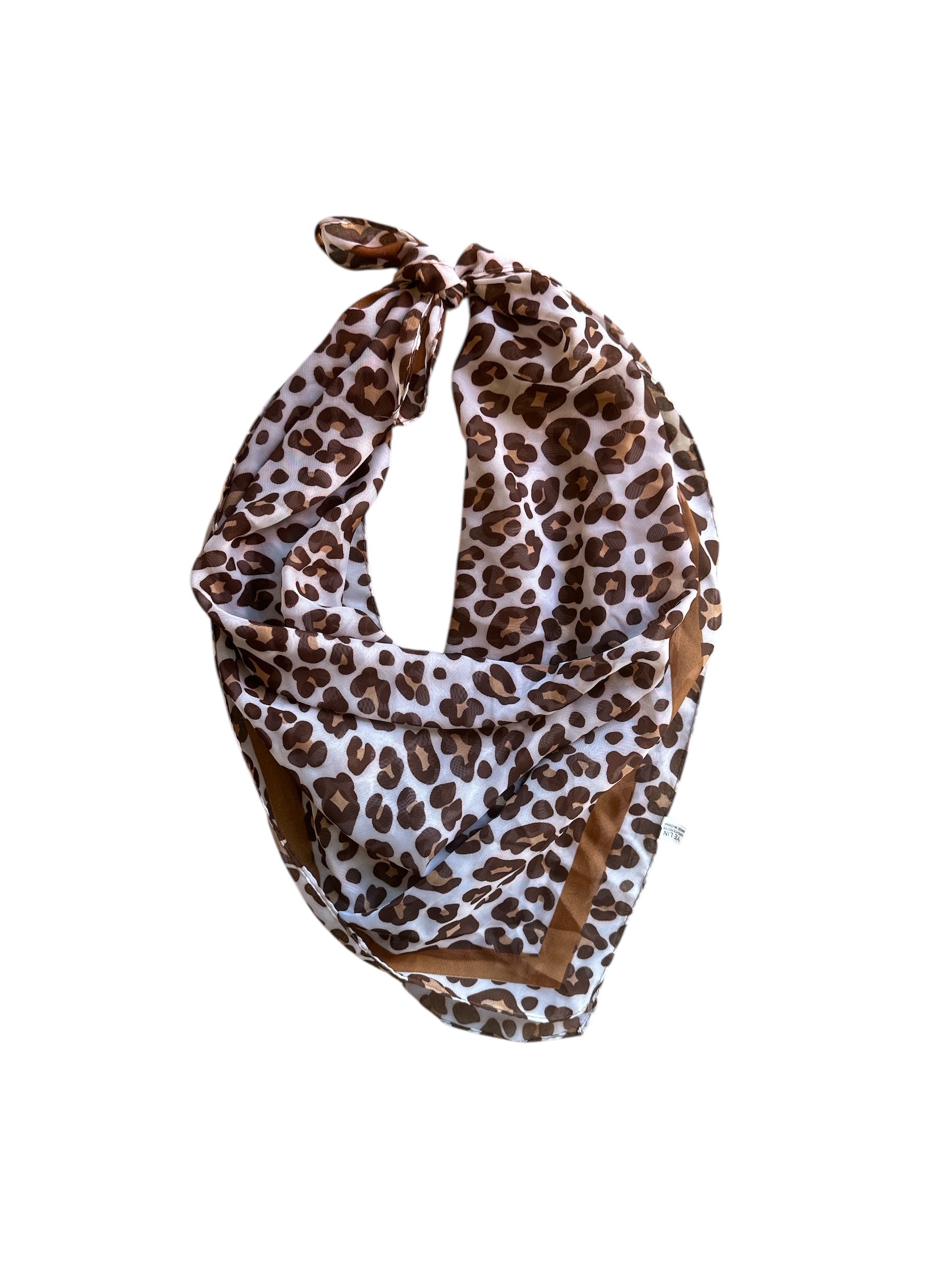Brown  Leopard mesh scarf