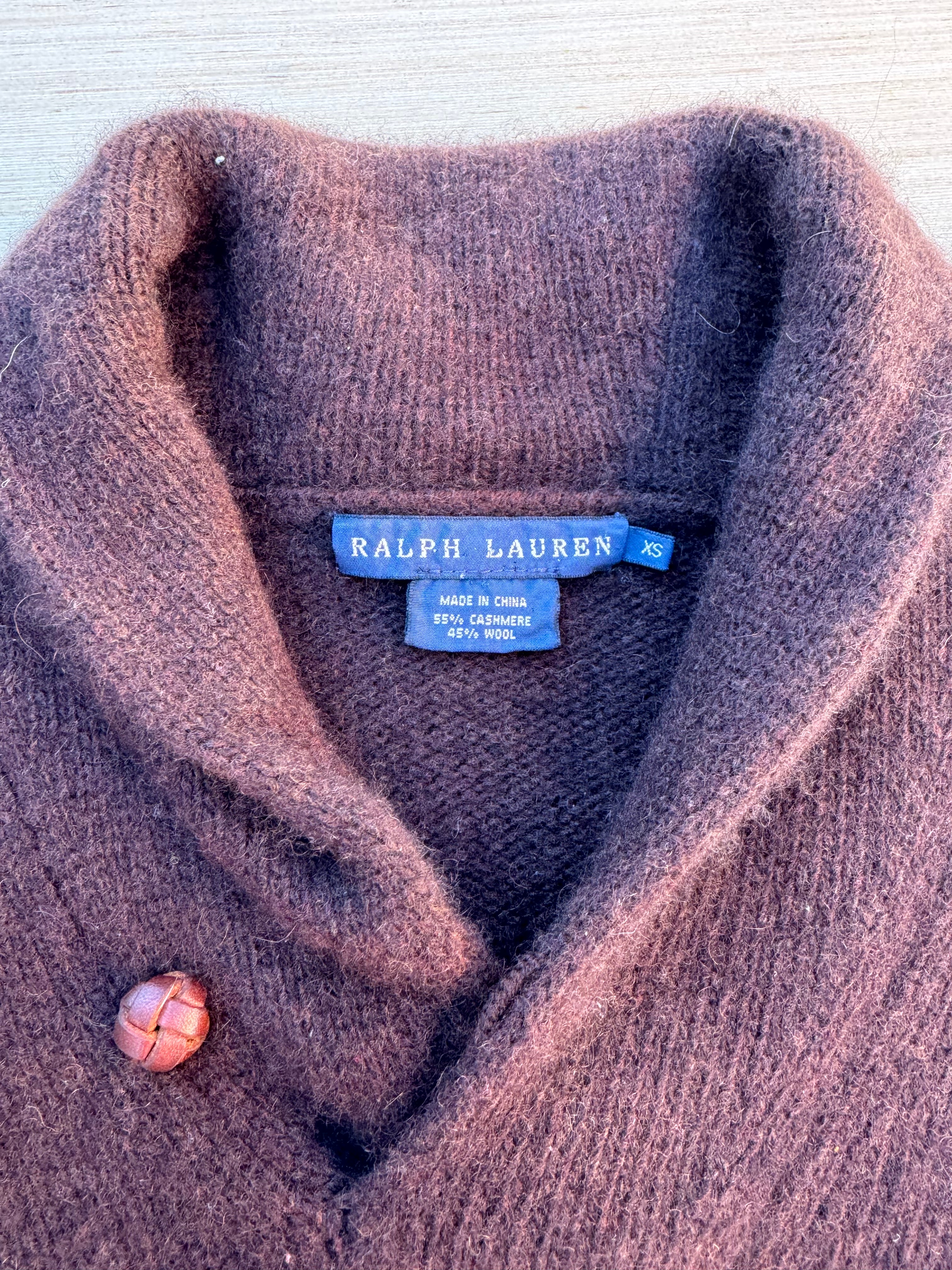 Brown Ralph lauren Cashmere wool blend sweater, Xs