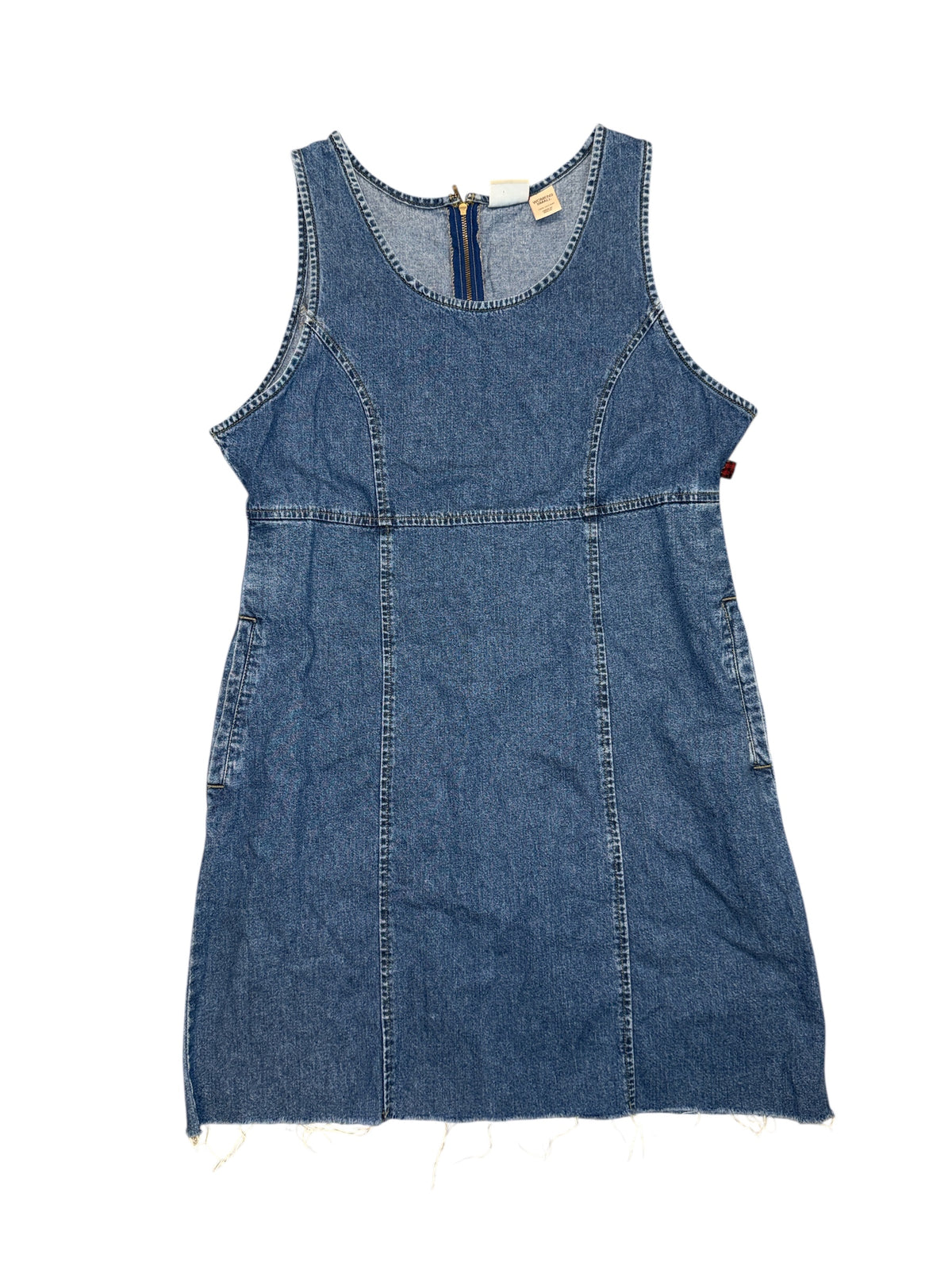 blue woolnich denim cutoff mini dress, small