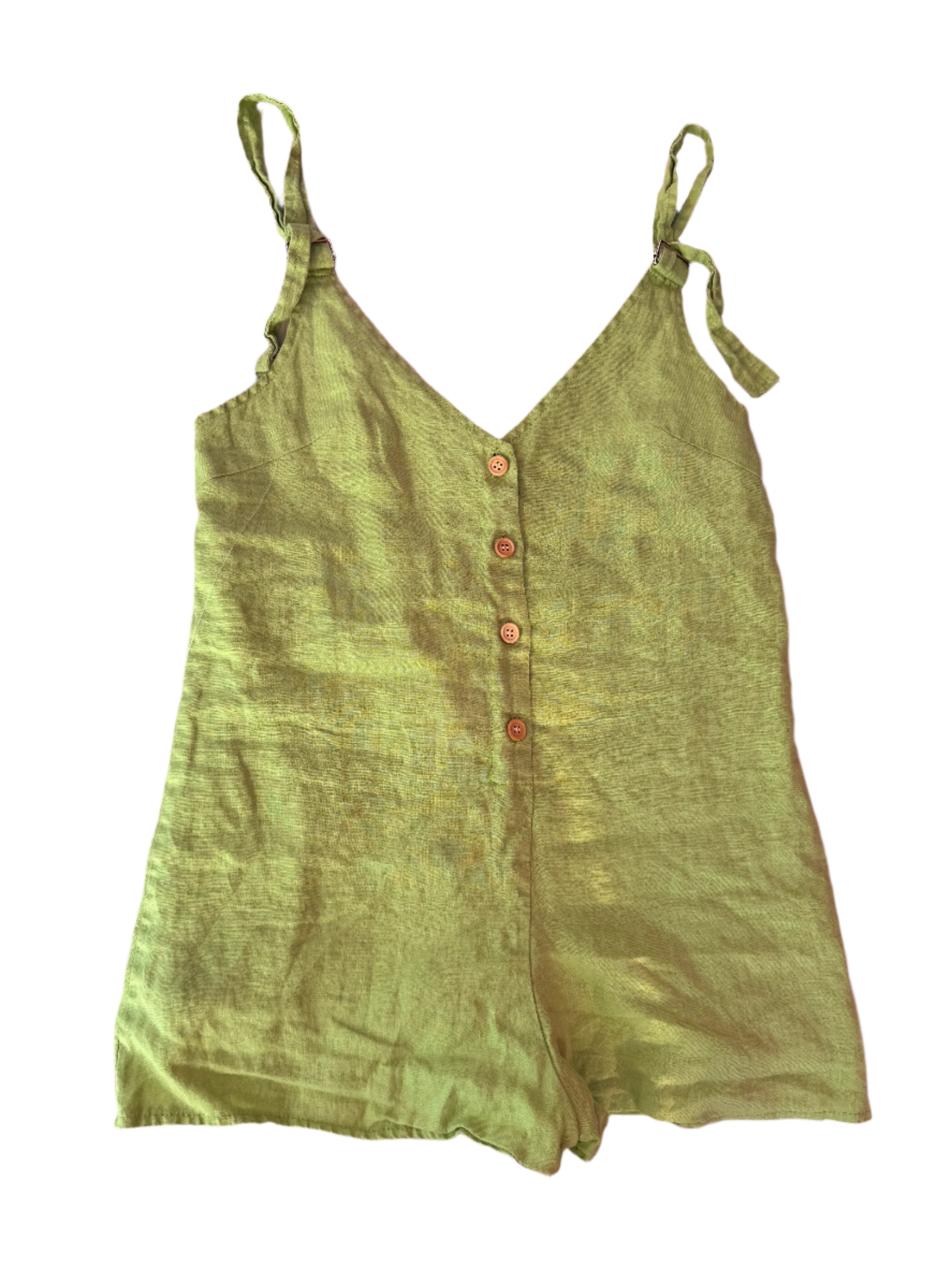 Green Seek Linen romper, S