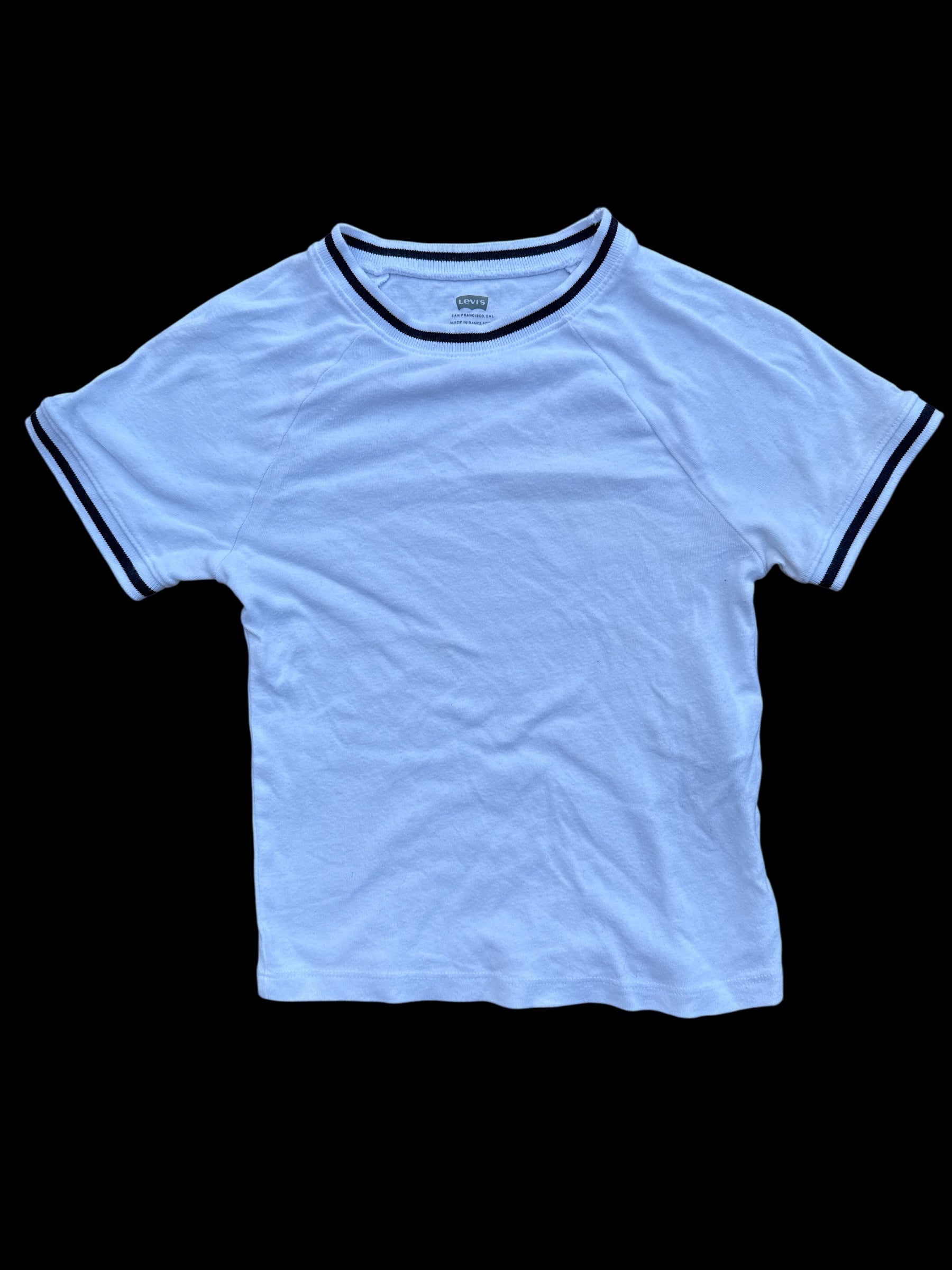 white black levi raglan top, xs
