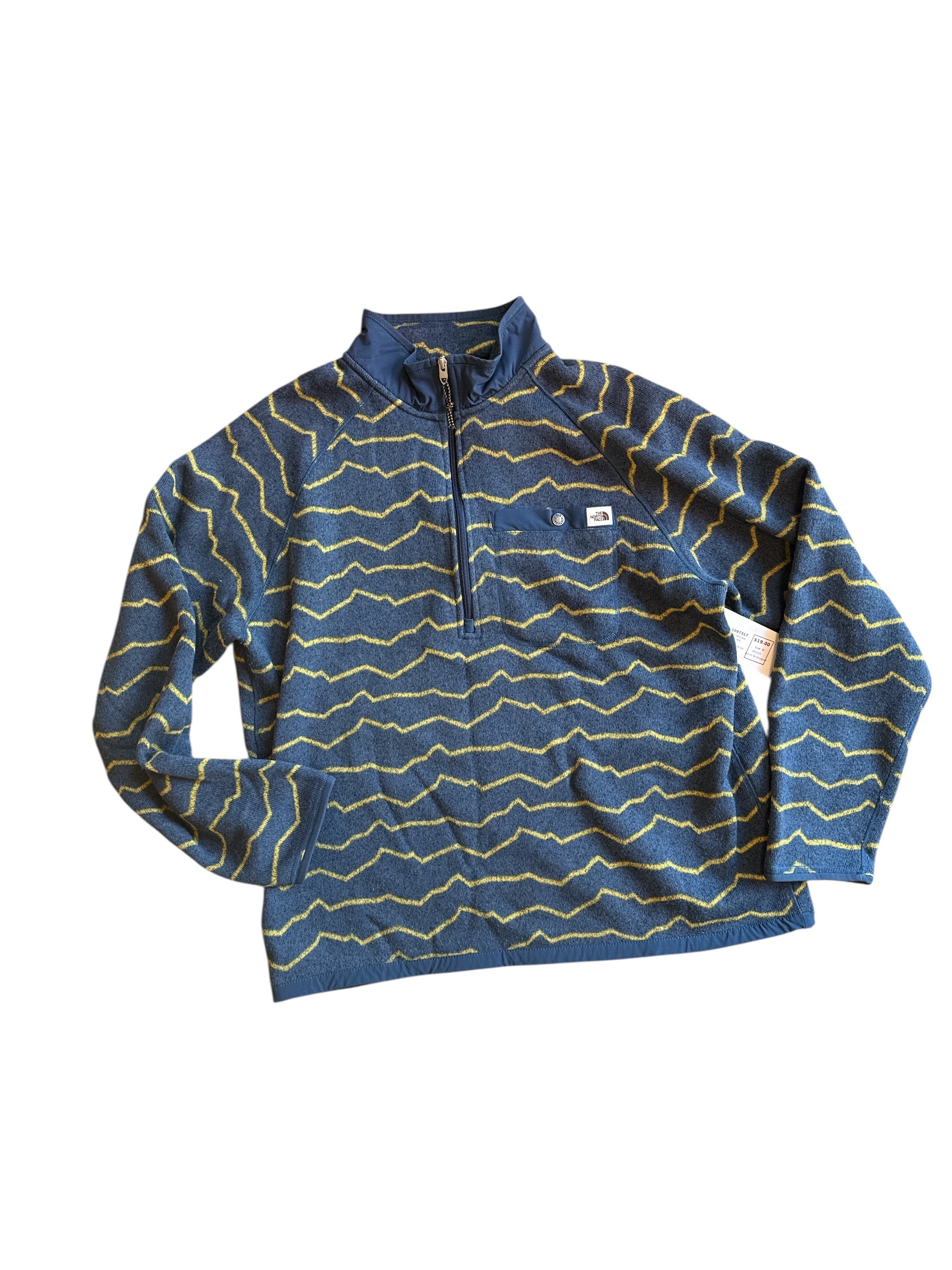 Blue yellow The north face Striped zip up, Xl