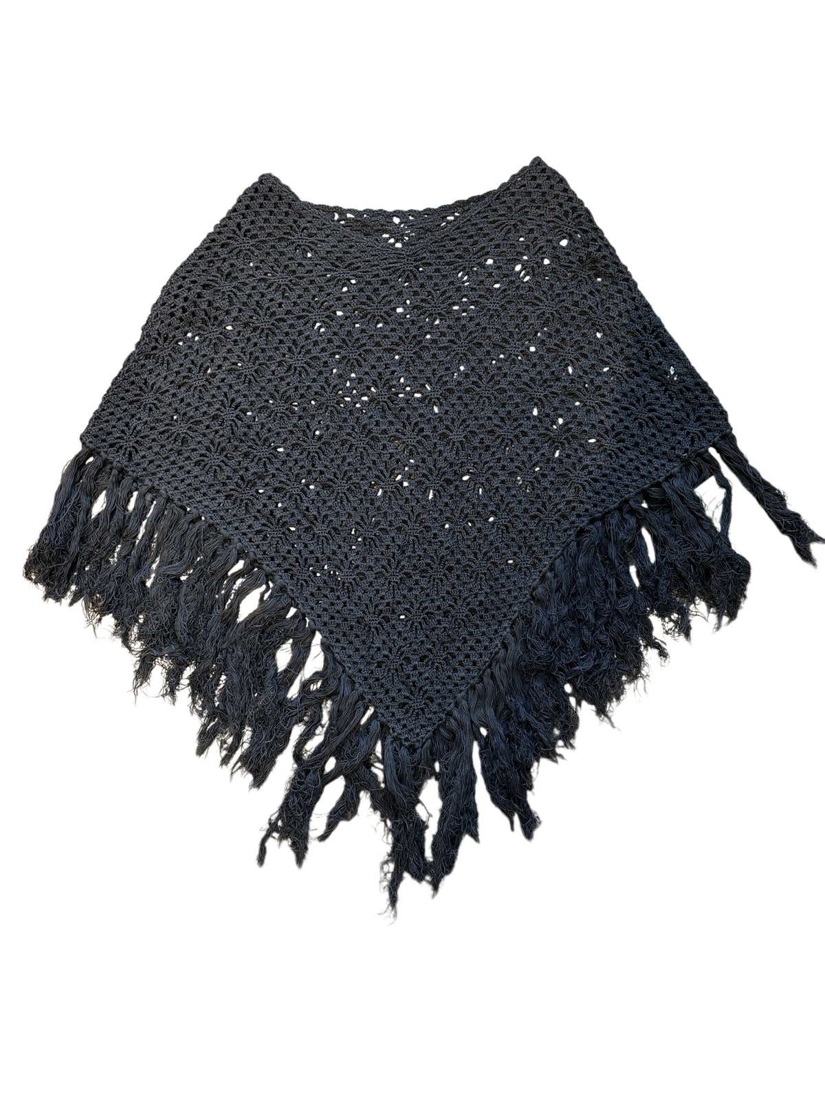 grey blue  crochet poncho so cutie