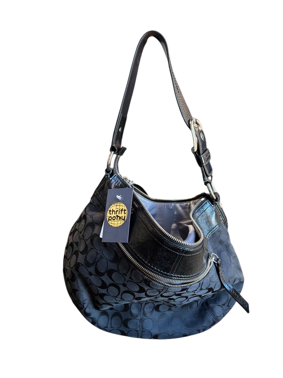 black coach monogram purse