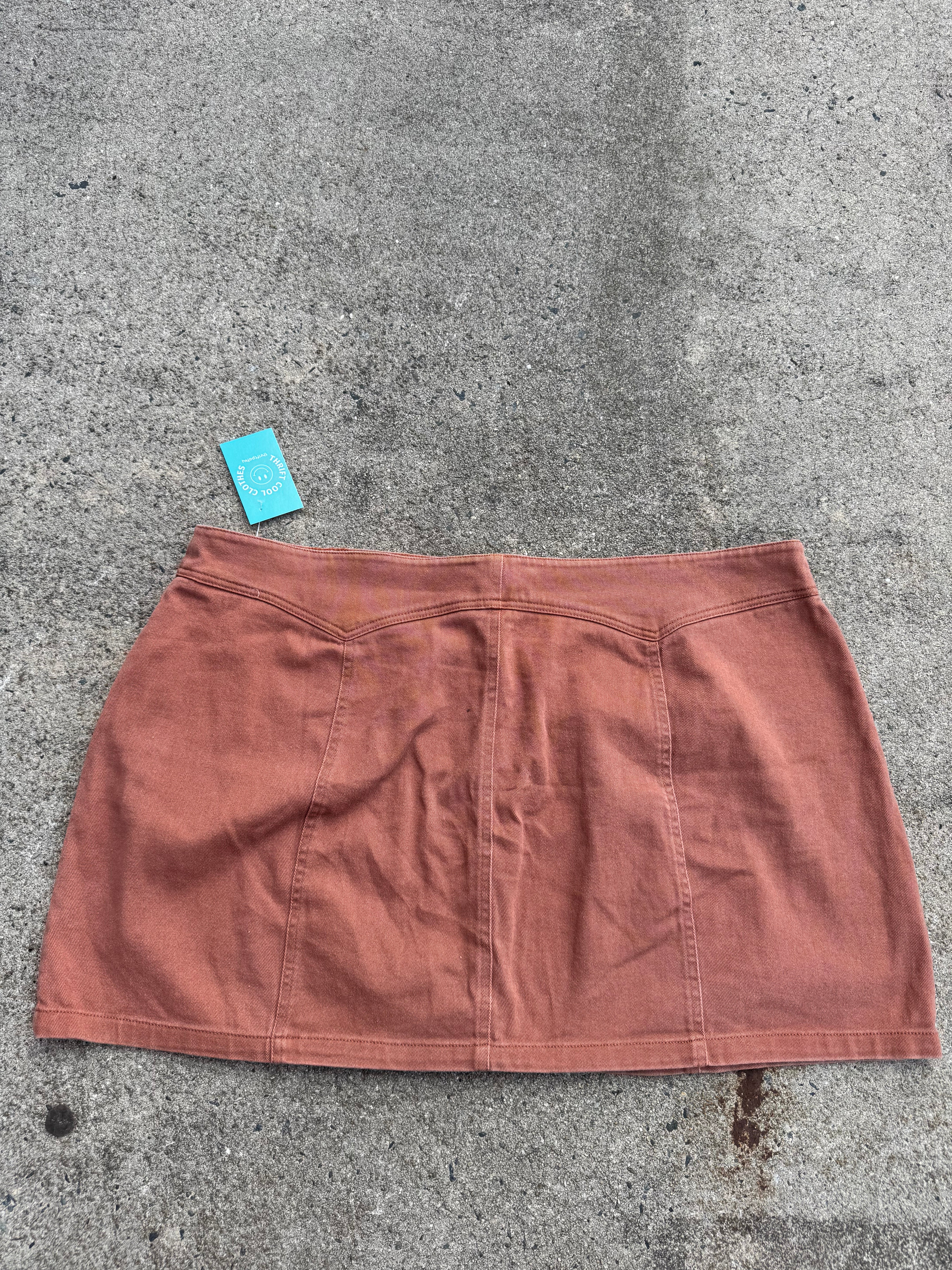 Brown Forever 21 Denim button mini skirt, 3x